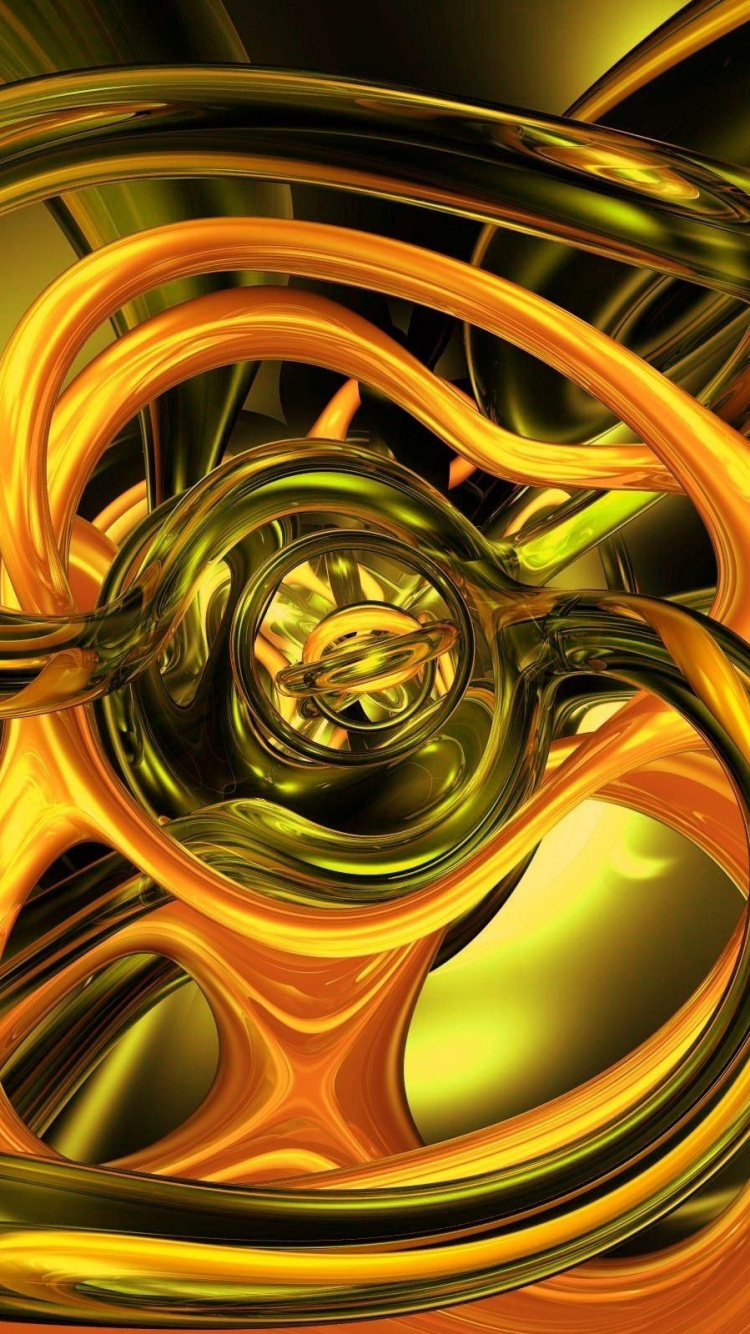 Illustration en Spirale or et Noir. Wallpaper in 750x1334 Resolution