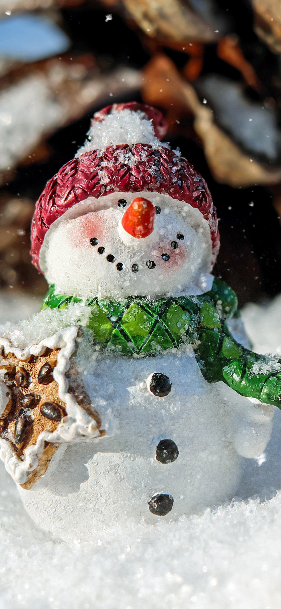 Schneemann, Weihnachten, Winter, Schnee, Einfrieren. Wallpaper in 1125x2436 Resolution