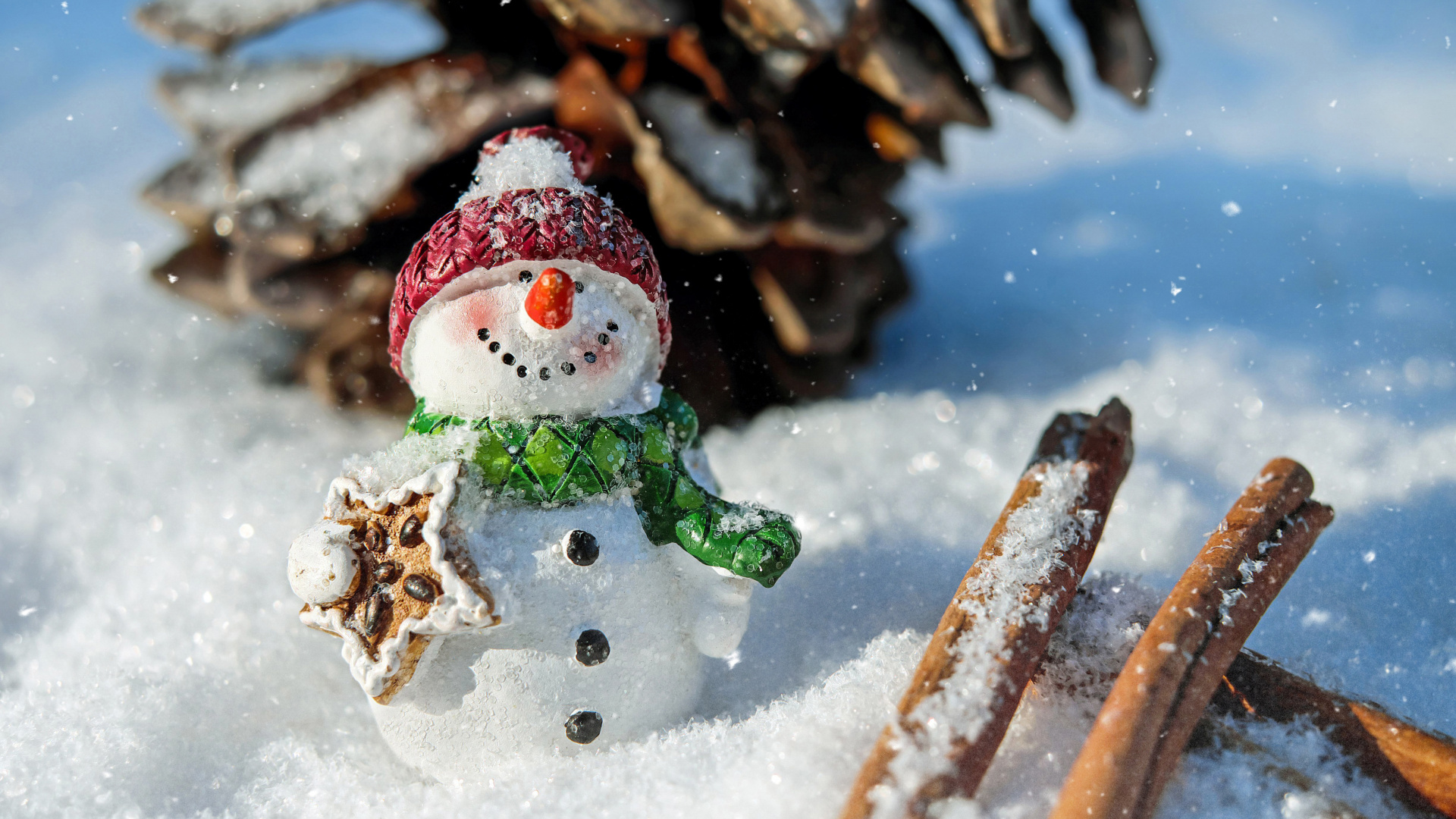 Snowman, Christmas Day, Winter, Snow, Freezing. Wallpaper in 1920x1080 Resolution