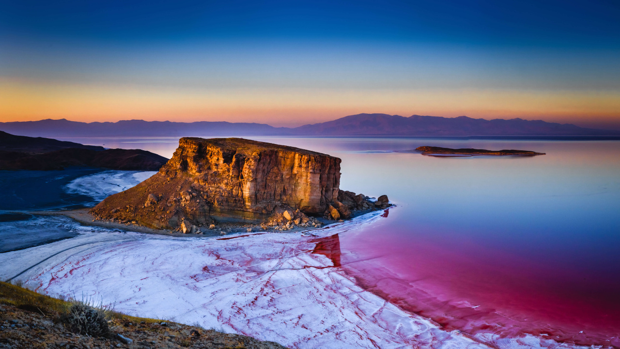 Lac D'Ourmia, Urmia, États-unis, Lac Salé, Plaine D'ourmia. Wallpaper in 1280x720 Resolution