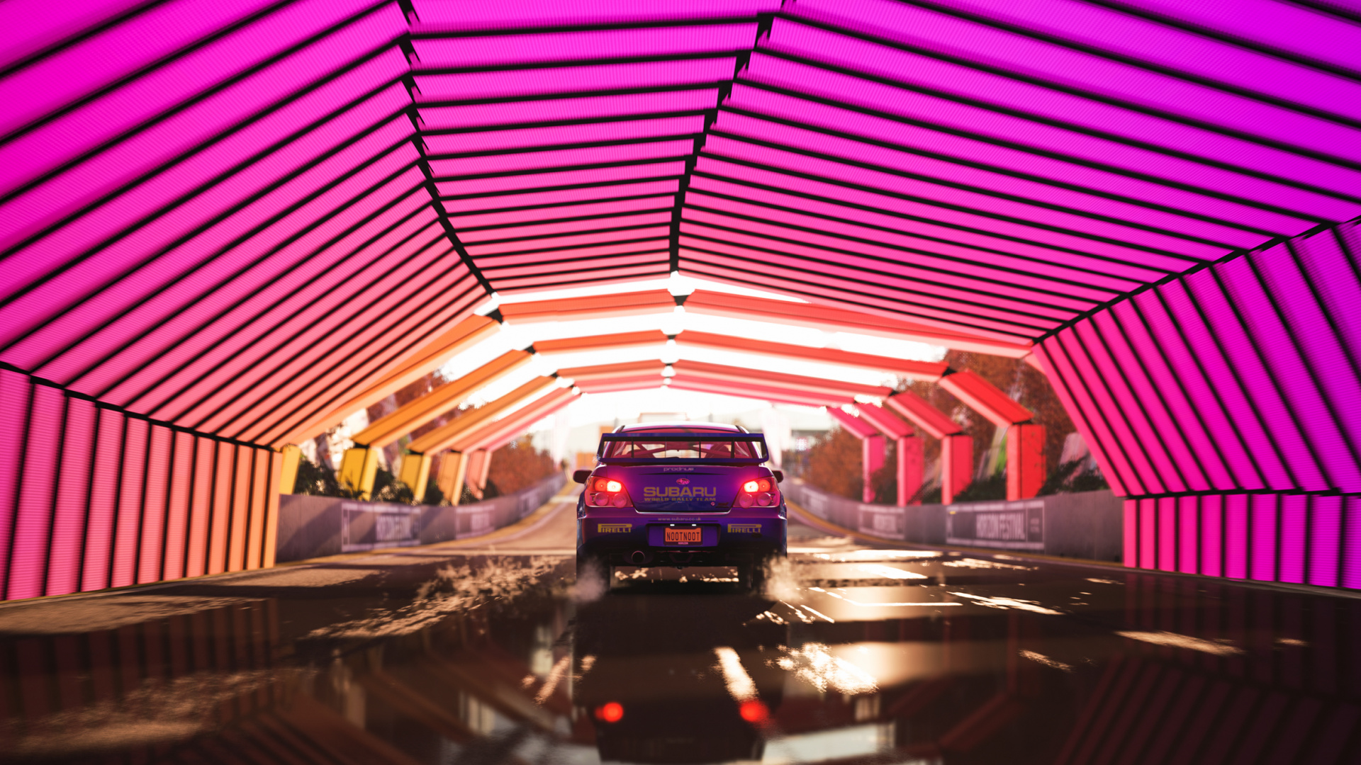 Red and Black Car in Tunnel. Wallpaper in 1920x1080 Resolution