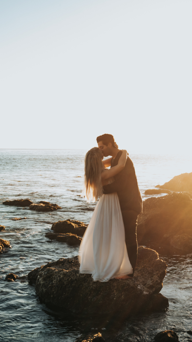 Wedding, Engagement, Water, Sea, Beauty. Wallpaper in 750x1334 Resolution