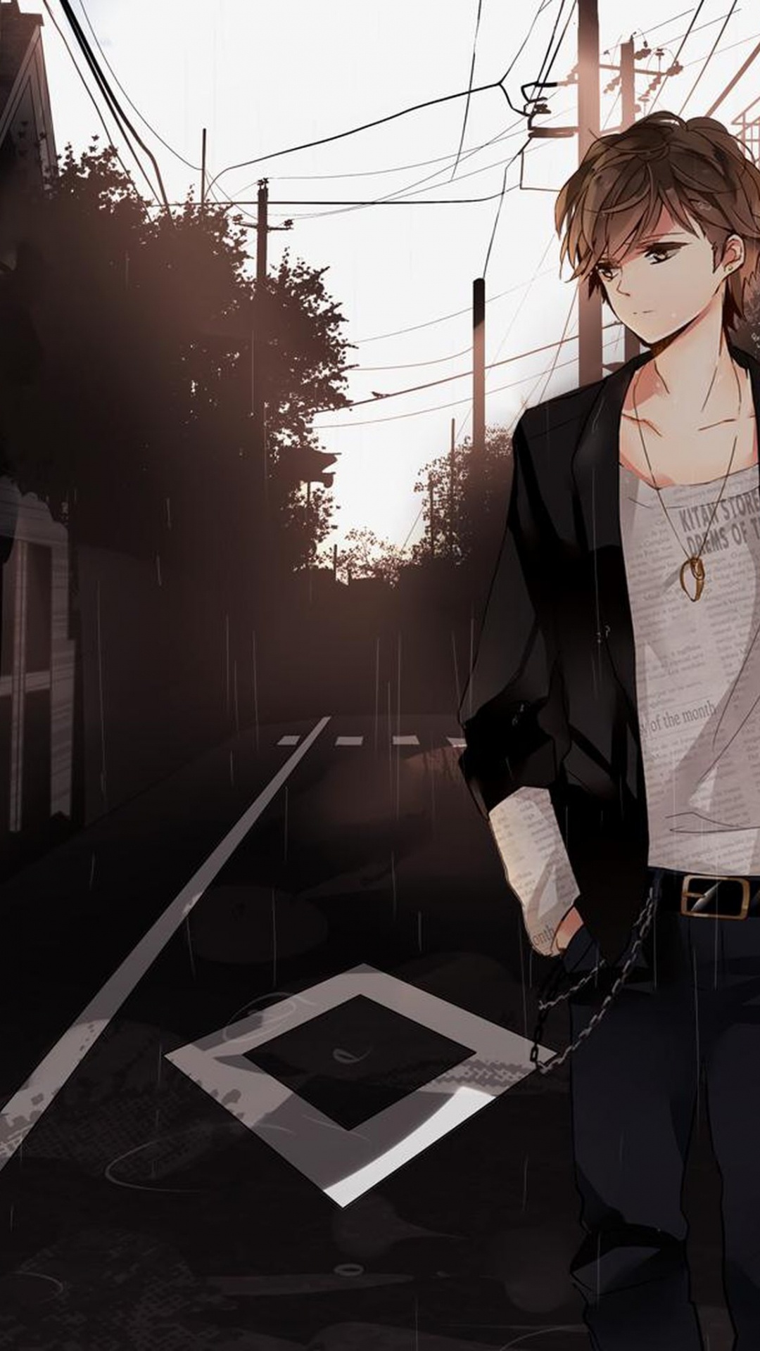 Femme en Blouse Blanche Debout Sur le Trottoir Pendant la Nuit. Wallpaper in 1080x1920 Resolution