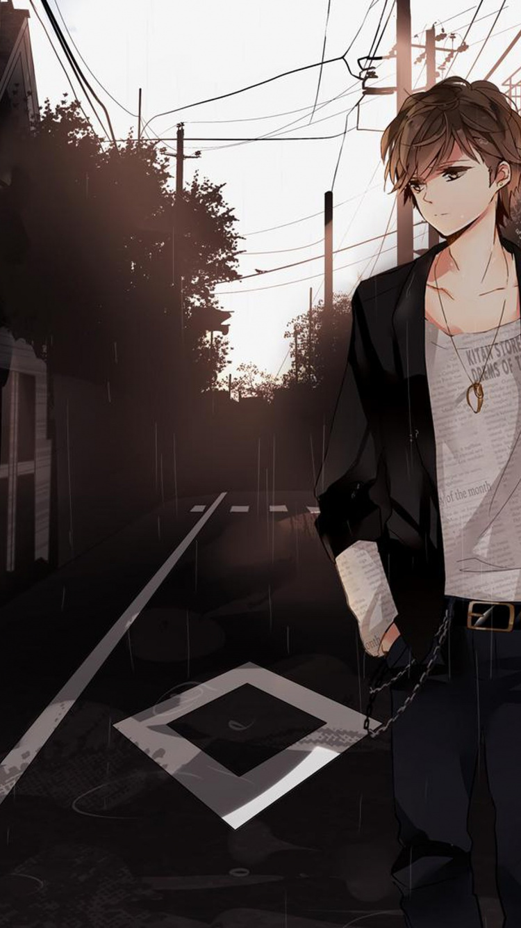 Femme en Blouse Blanche Debout Sur le Trottoir Pendant la Nuit. Wallpaper in 750x1334 Resolution