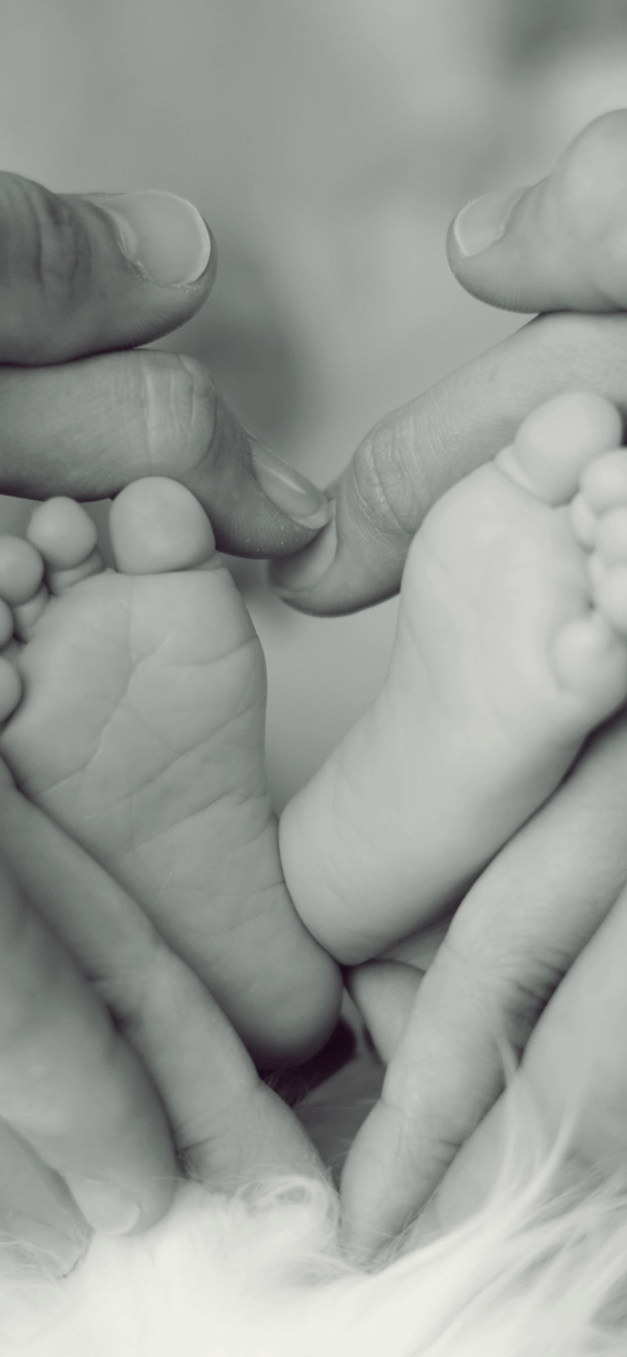 Grayscale Photo of Persons Feet. Wallpaper in 1242x2688 Resolution