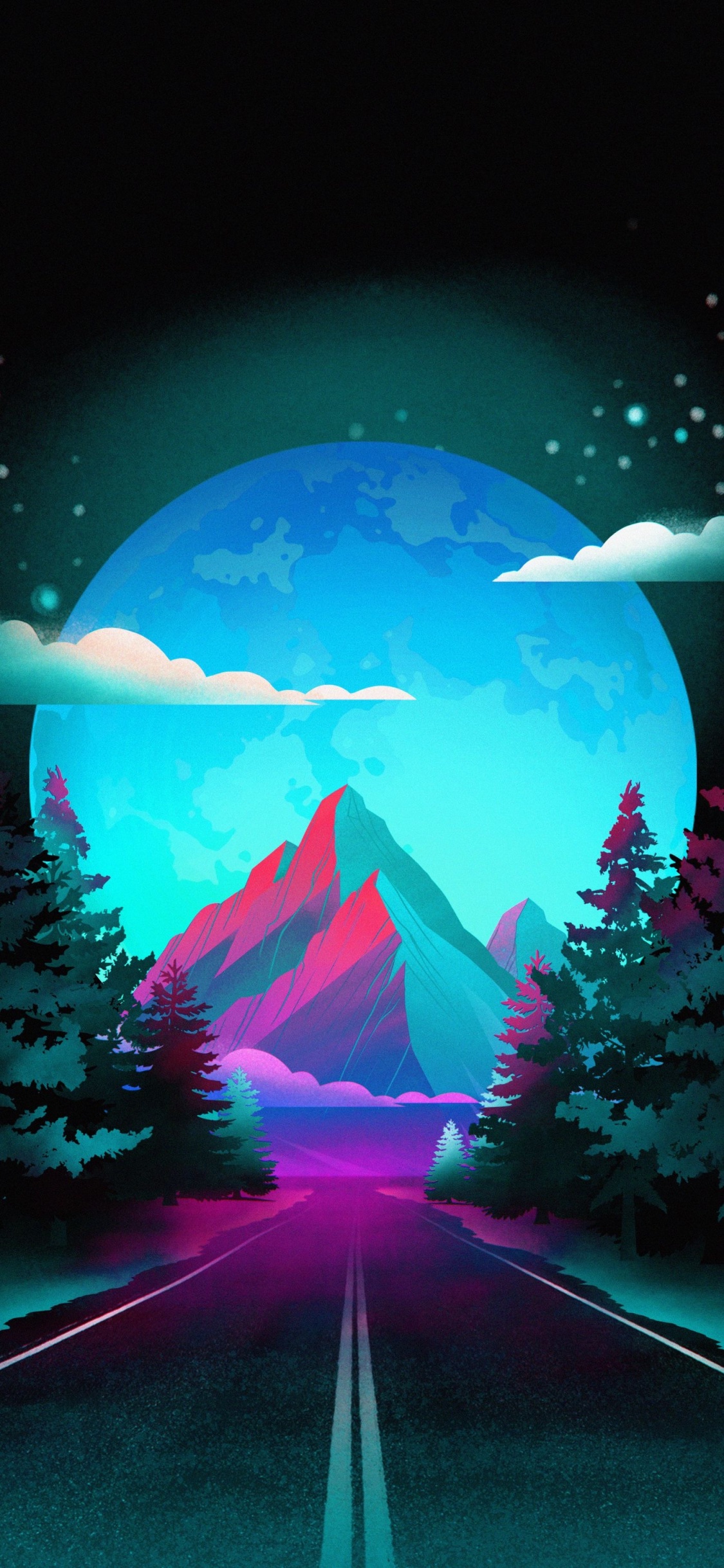 Nature, Mountain, Road, World, Plant. Wallpaper in 1125x2436 Resolution