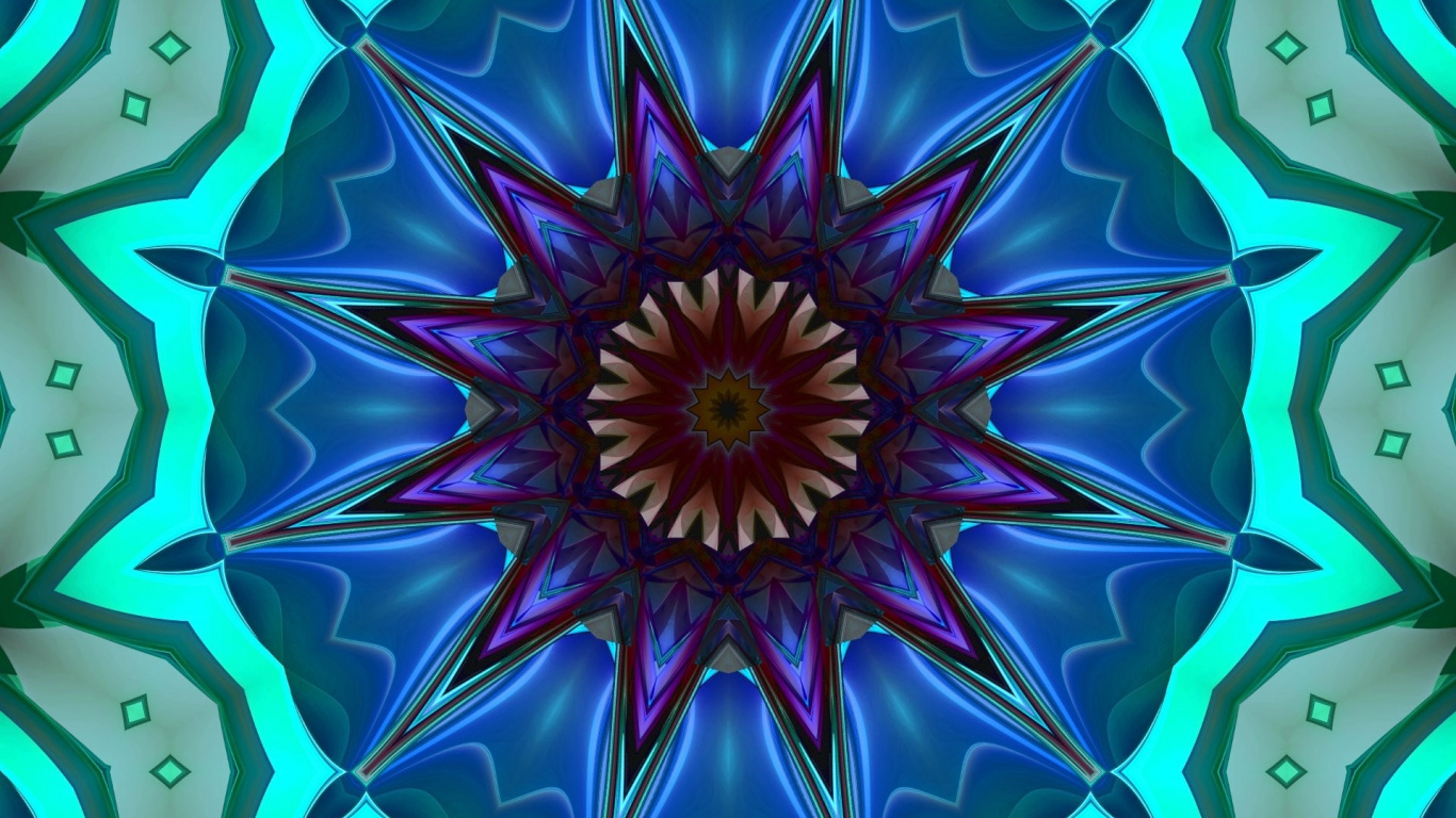 Rote Gelbe Und Grüne Abstrakte Malerei. Wallpaper in 1366x768 Resolution