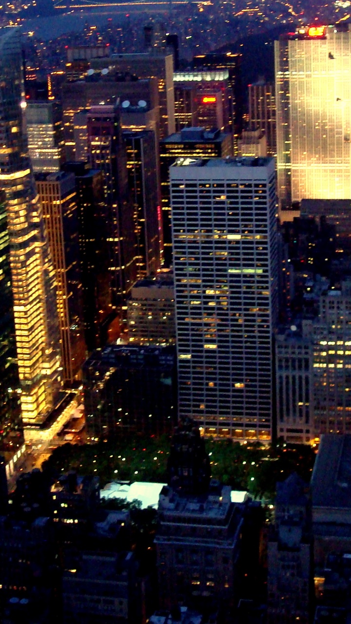 Aerial View of City Buildings During Night Time. Wallpaper in 720x1280 Resolution