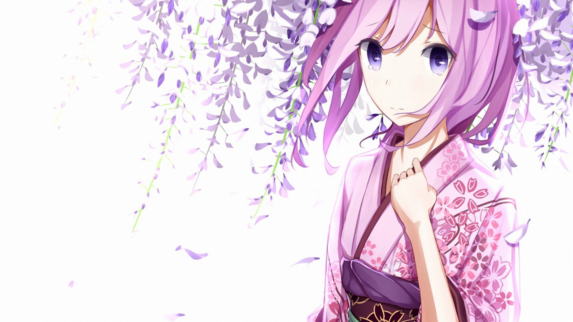 Purple Haired Girl Anime Character. Wallpaper in 1920x1080 Resolution