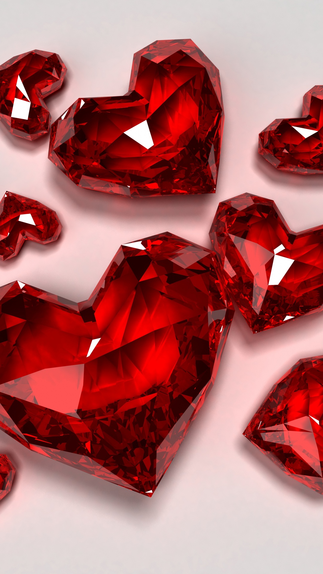 Heart, Diamond, Red Diamond, Red, Valentines Day. Wallpaper in 1080x1920 Resolution