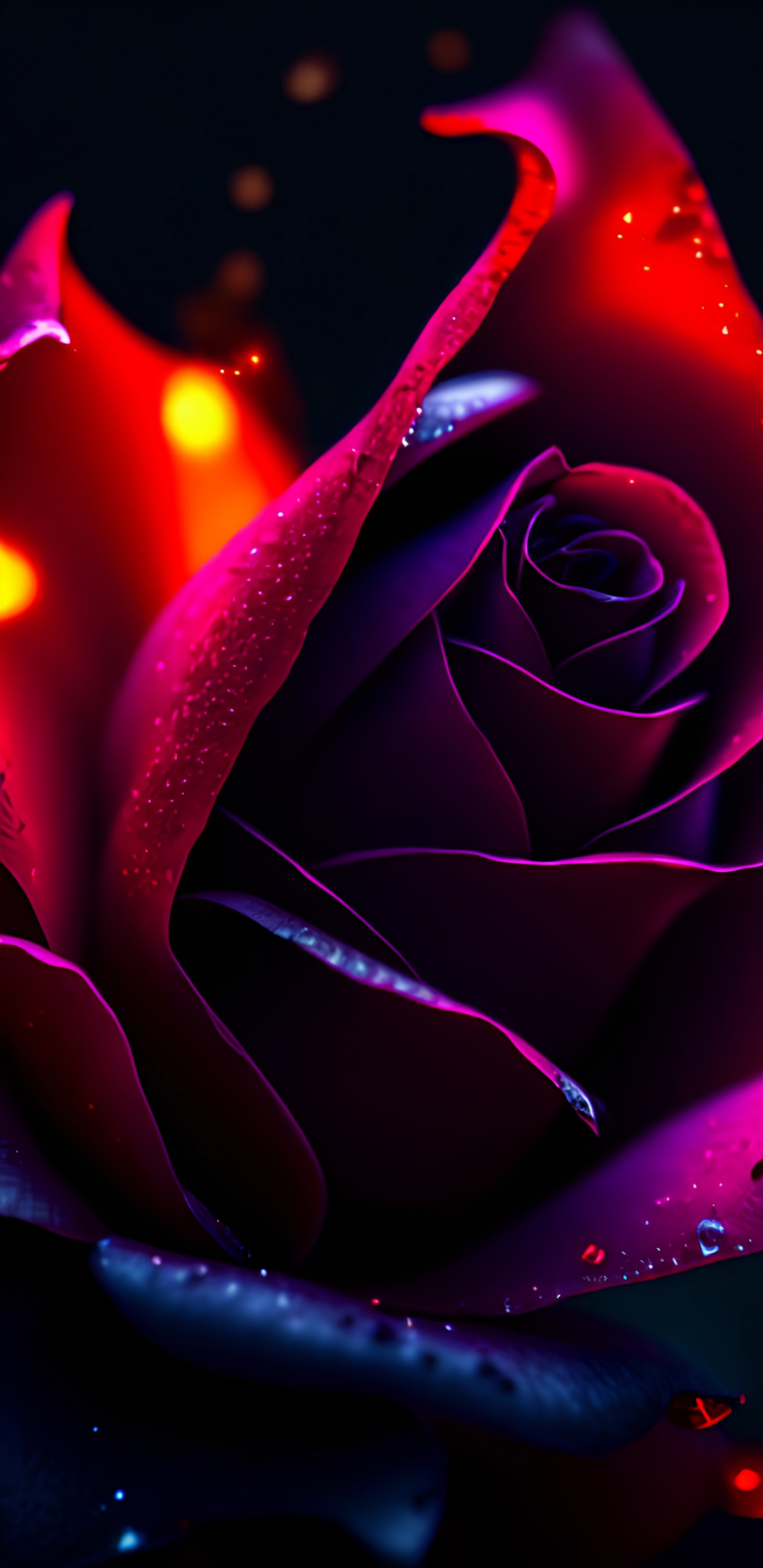 Hybride de Thé à la Rose, Les Roses de Jardin, Graphisme, Chou Rose, Eau. Wallpaper in 1440x2960 Resolution