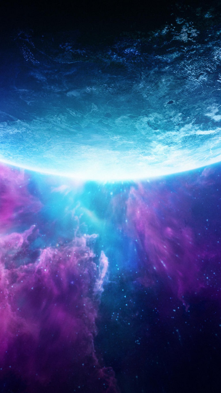 Illustration de la Galaxie Bleue et Violette. Wallpaper in 720x1280 Resolution