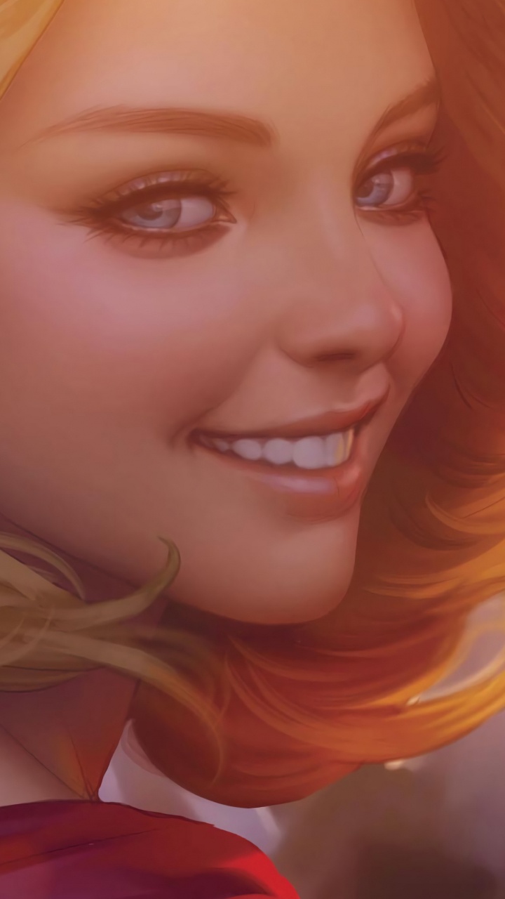 女超人, Dc漫画, 头发, 金发碧眼的, 红色的 壁纸 720x1280 允许