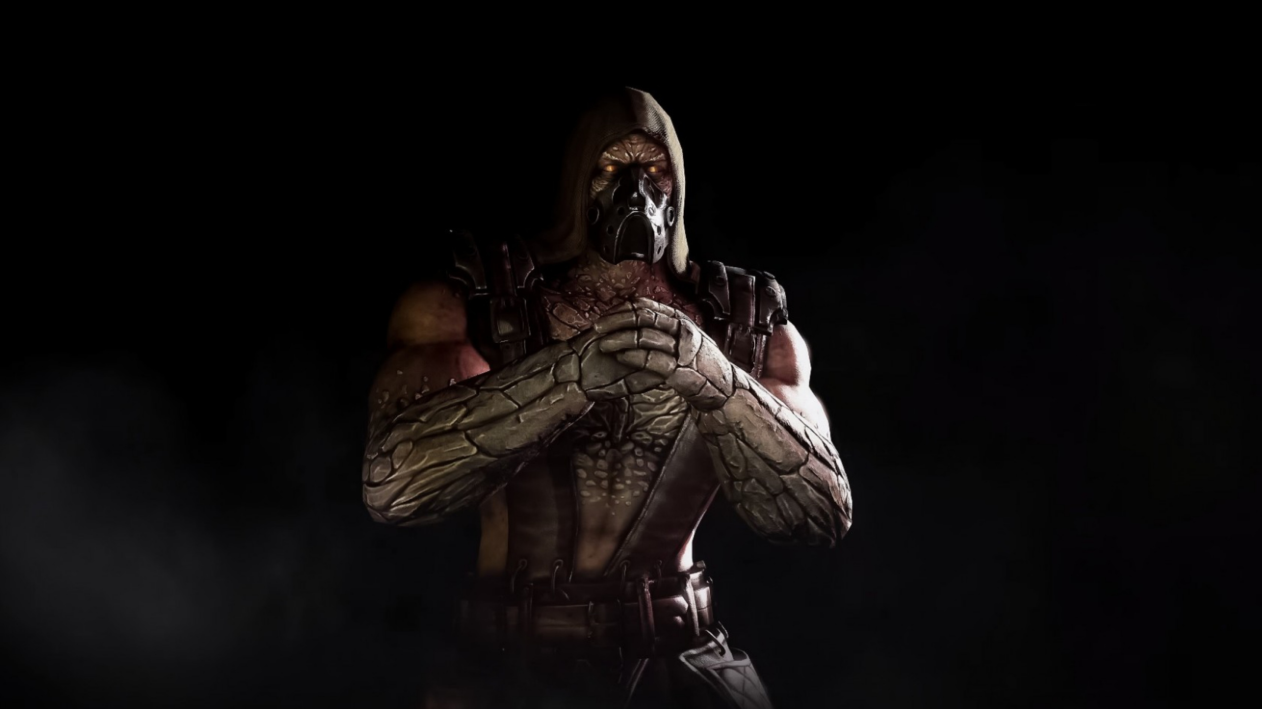 Mortal Kombat x, Scorpion, Noir, Obscurité, L'homme. Wallpaper in 2560x1440 Resolution