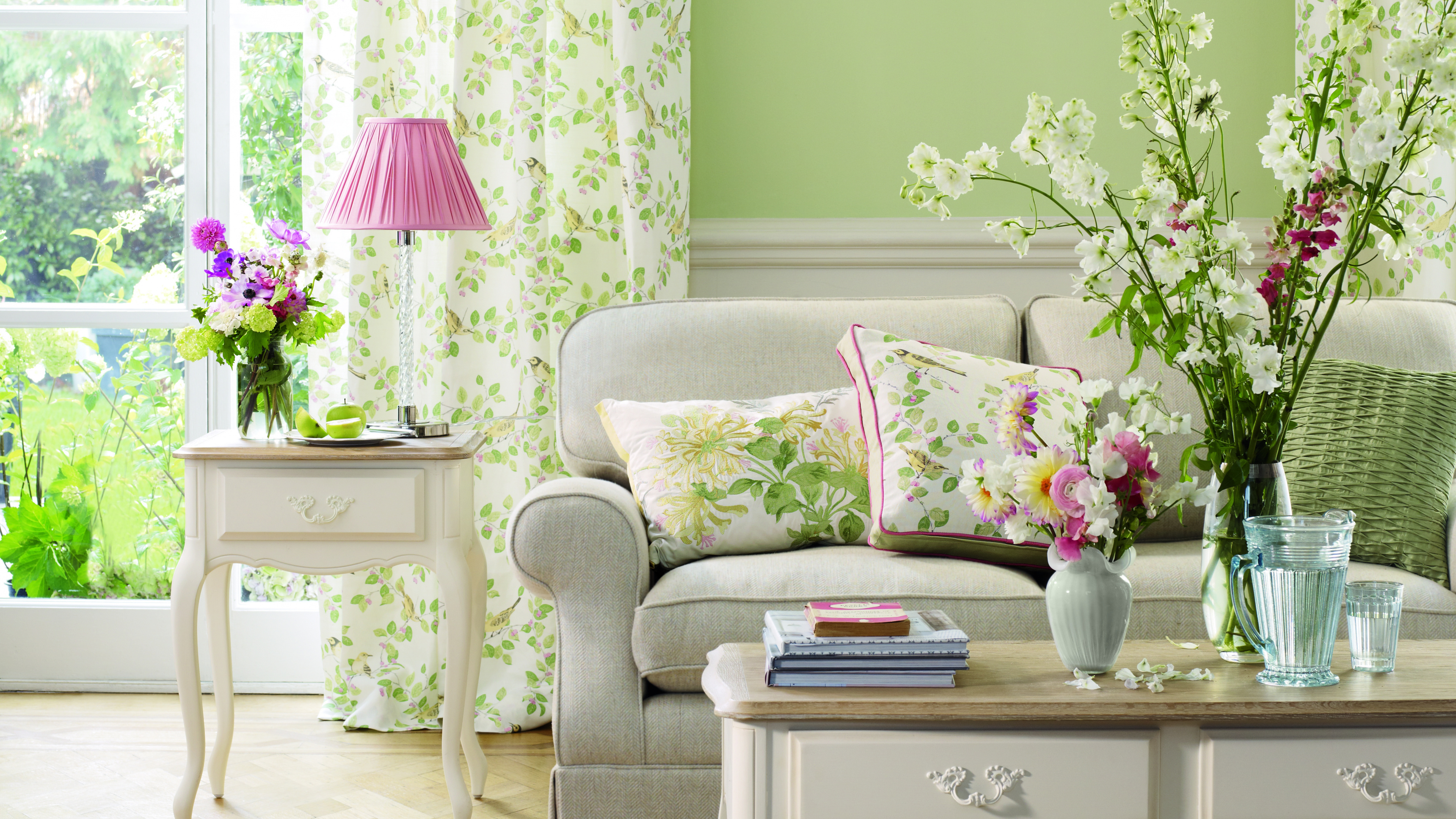 窗帘, 客厅, 房间, 室内设计, 家具 壁纸 3840x2160 允许