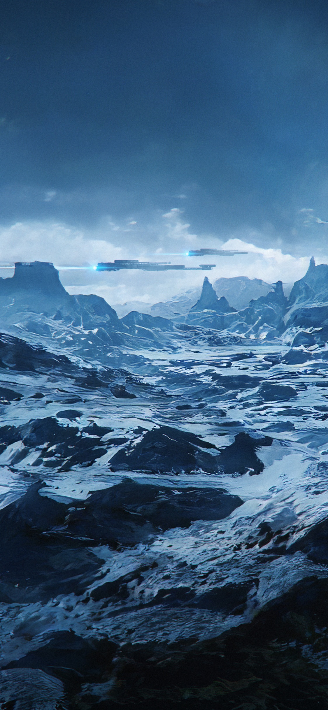 北冰洋, 气氛, 自然景观, 斜坡, 冰帽 壁纸 1125x2436 允许