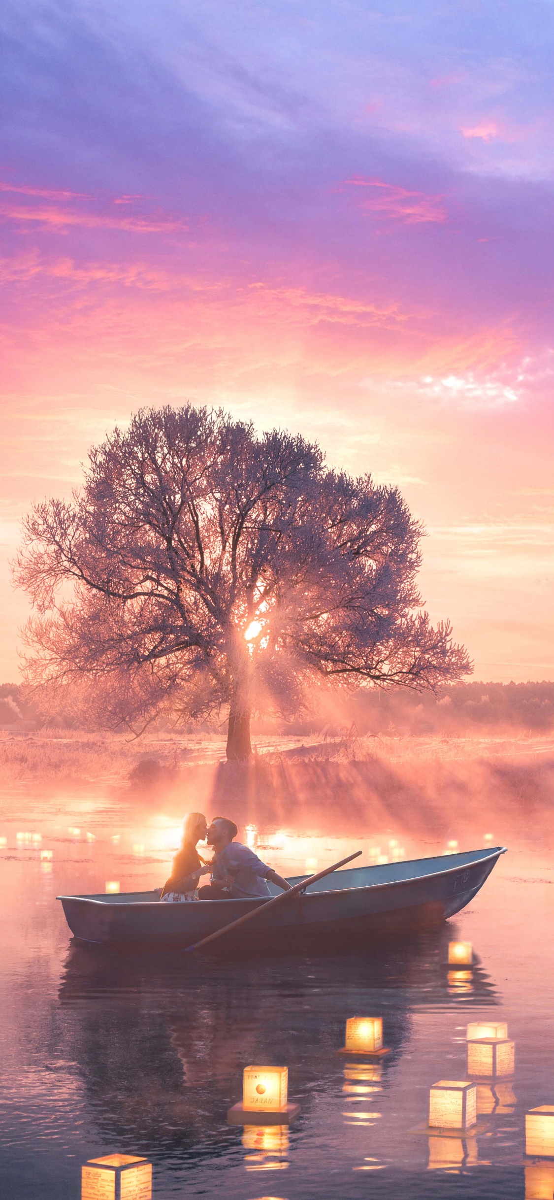 Romance, Cloud, Water, Boat, Watercraft. Wallpaper in 1125x2436 Resolution