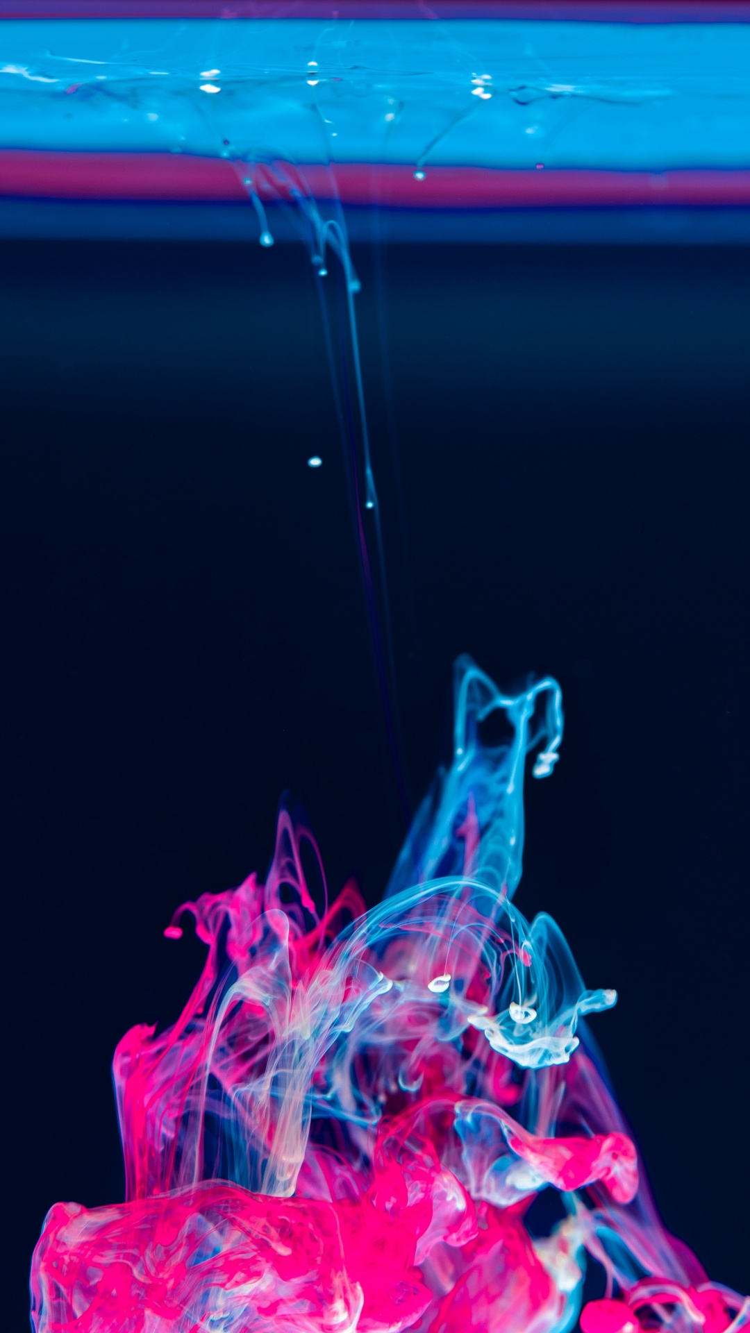 Pink and White Smoke on Blue Surface. Wallpaper in 1080x1920 Resolution
