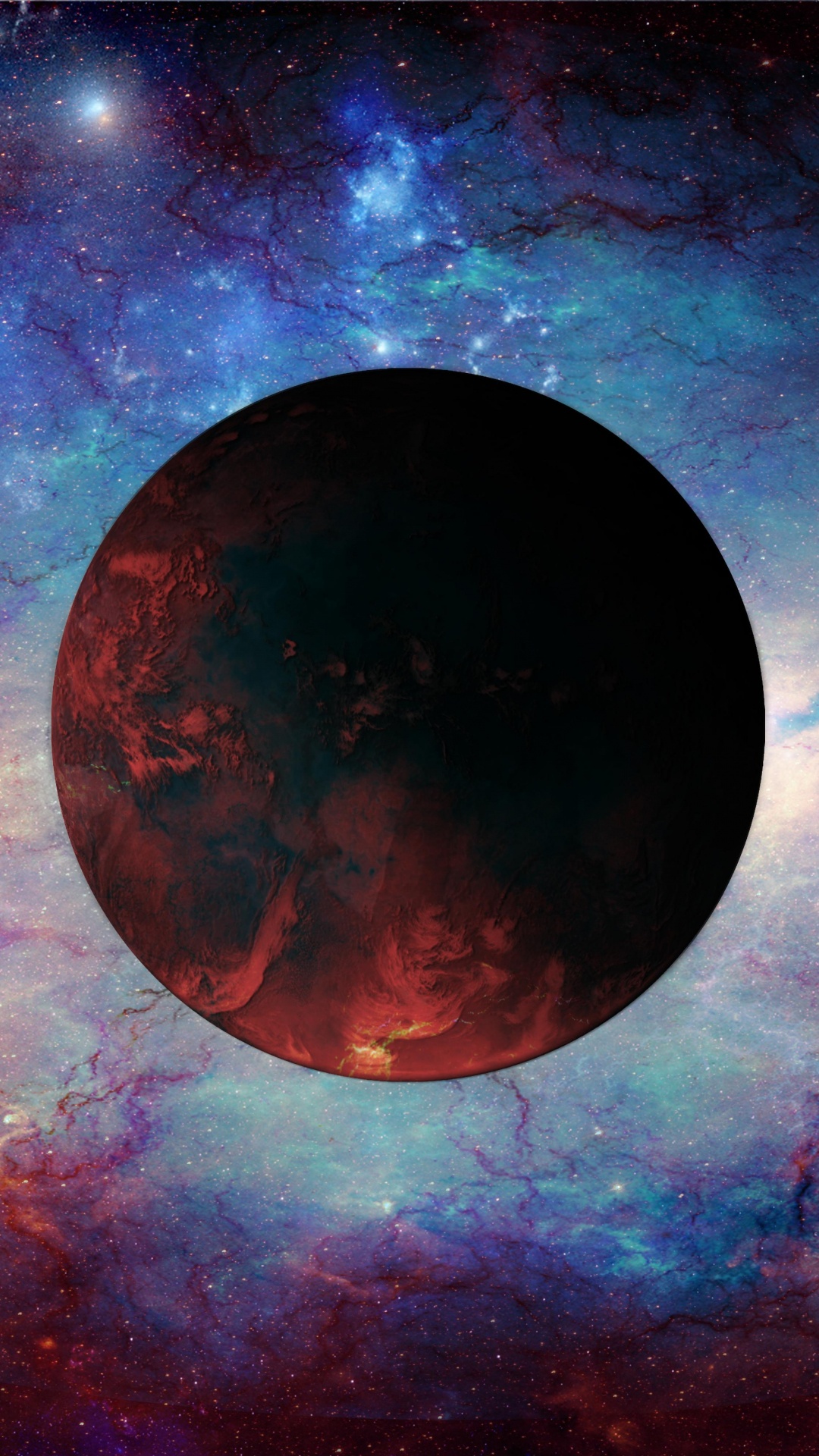 Luna Llena en el Cielo Azul y Morado. Wallpaper in 1080x1920 Resolution