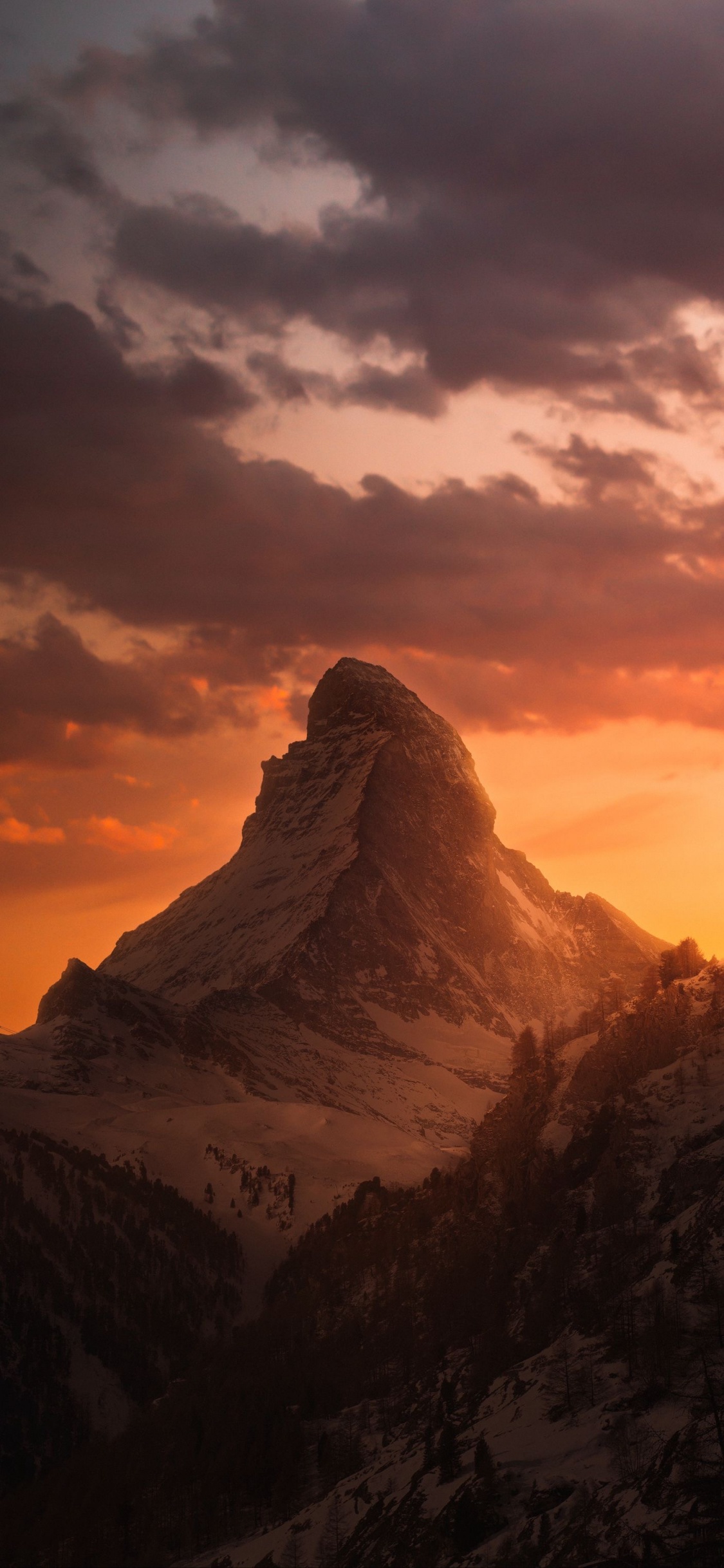 Mountain, Matterhorn, Nature, Rock Landscaping, Mountain Range. Wallpaper in 1125x2436 Resolution