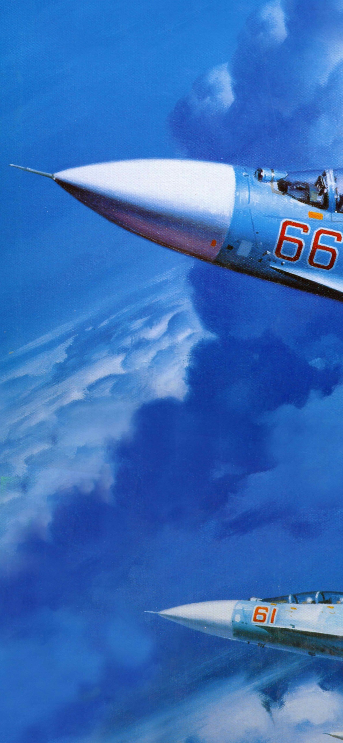 Weißes Und Blaues Düsenflugzeug Unter Blauem Himmel Tagsüber. Wallpaper in 1125x2436 Resolution