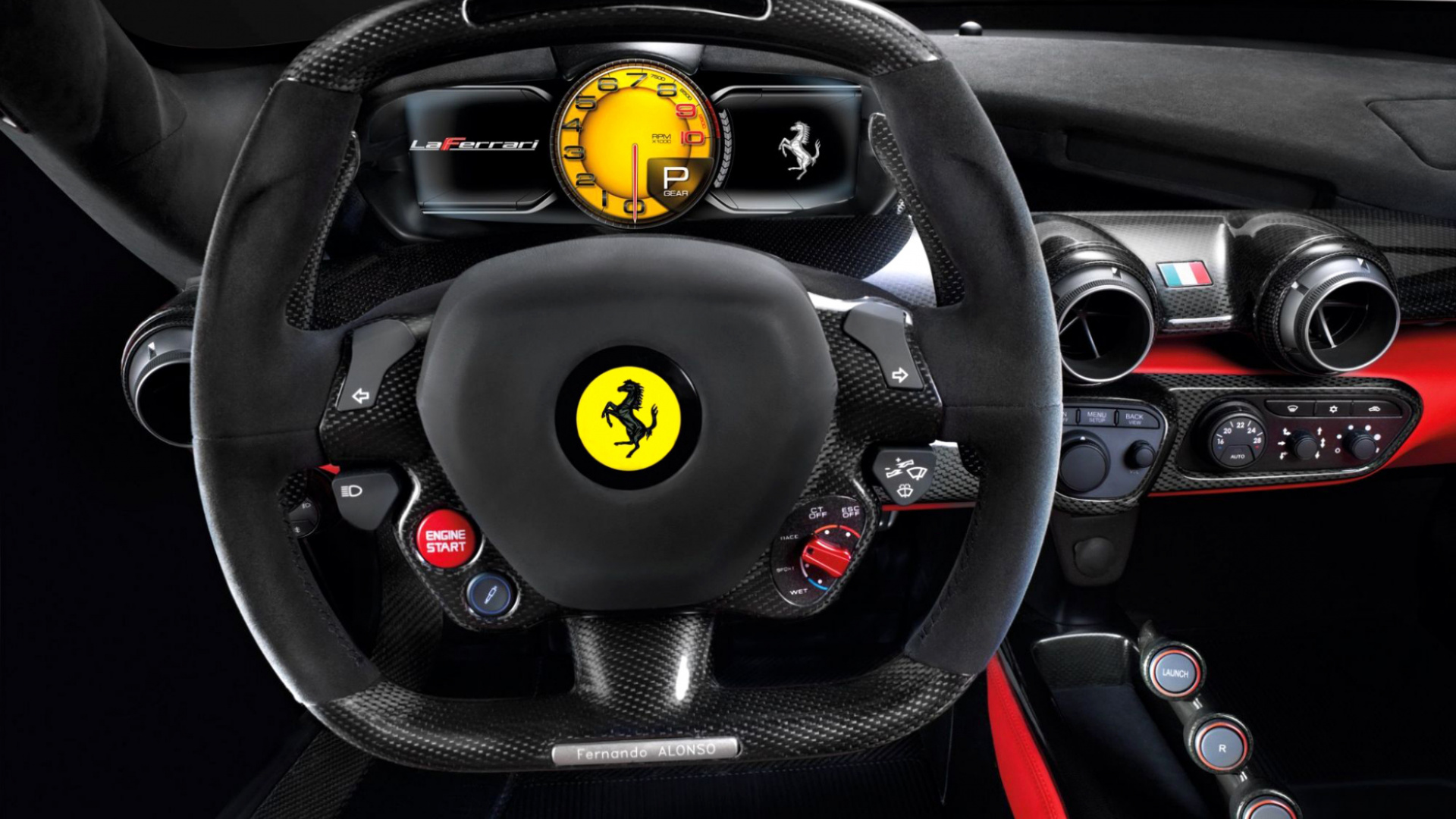 Black and Yellow Steering Wheel. Wallpaper in 1920x1080 Resolution