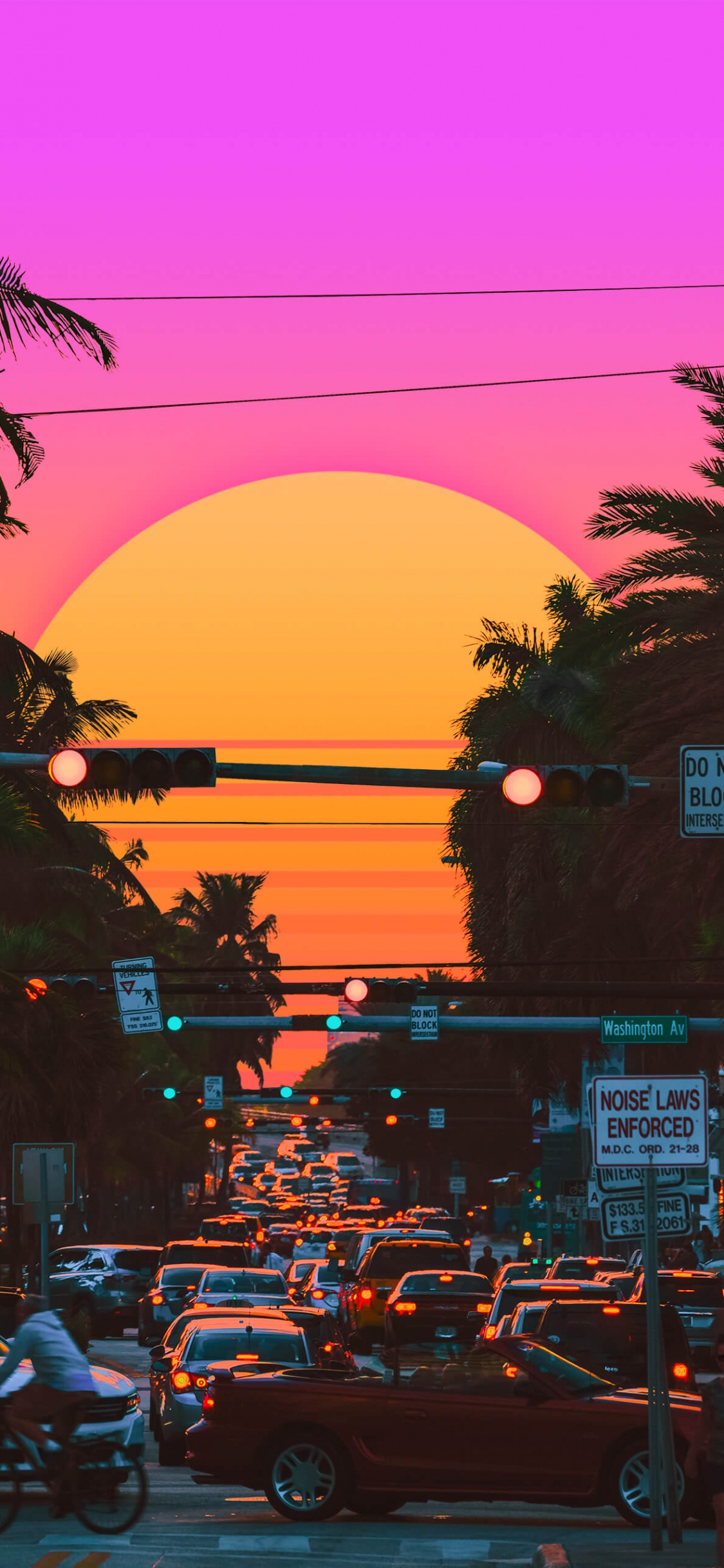 艺术, 海报, Synthwave, 数码艺术, 光 壁纸 1125x2436 允许