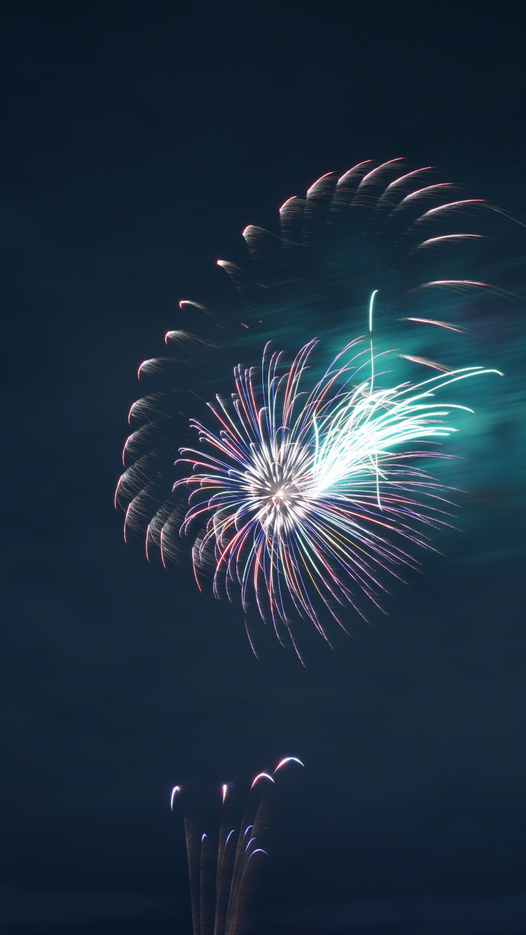 Fireworks, New Years Day, Night, Midnight, Event. Wallpaper in 750x1334 Resolution