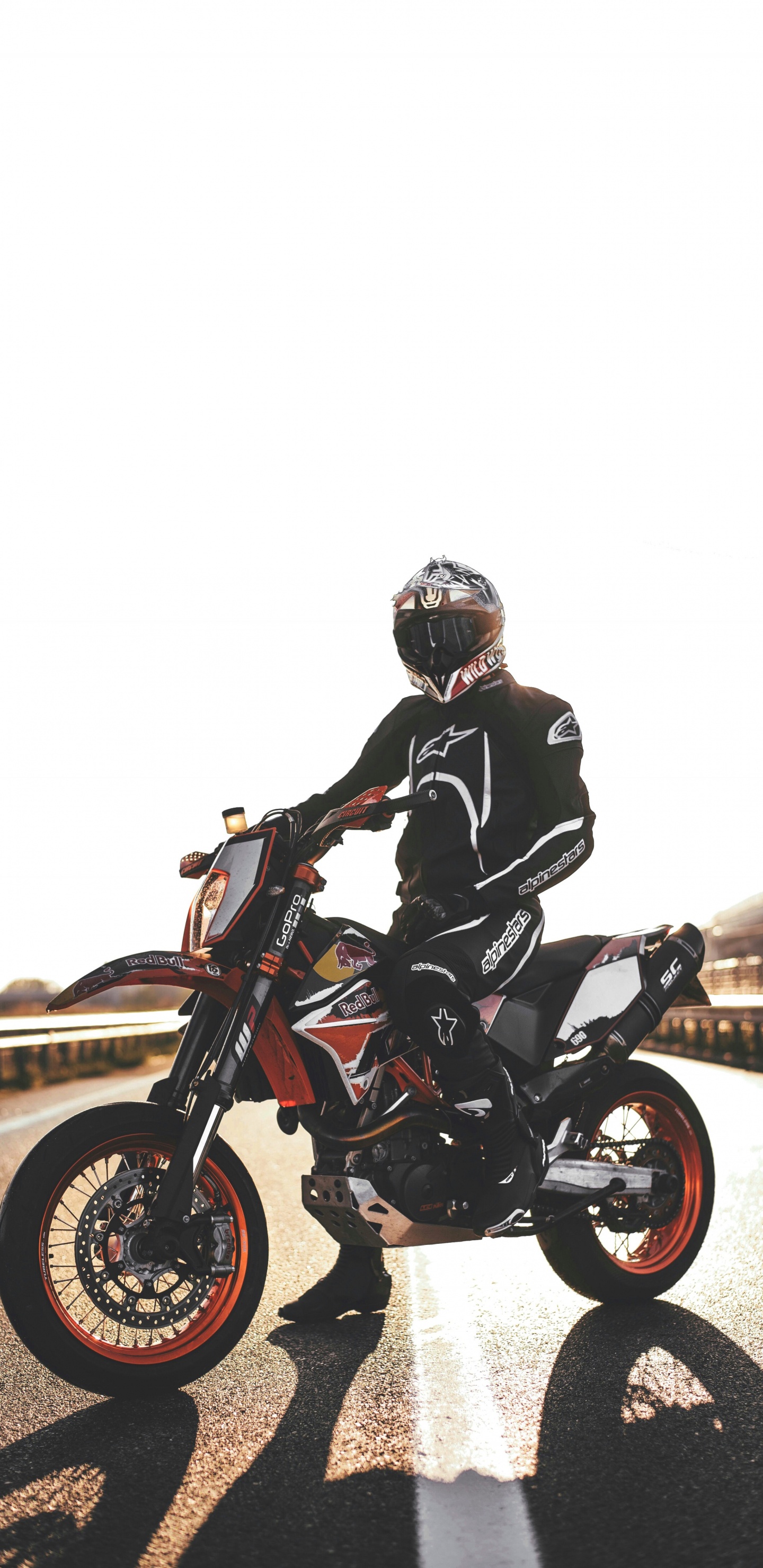 Man in Black Jacket Riding Motorcycle. Wallpaper in 1440x2960 Resolution
