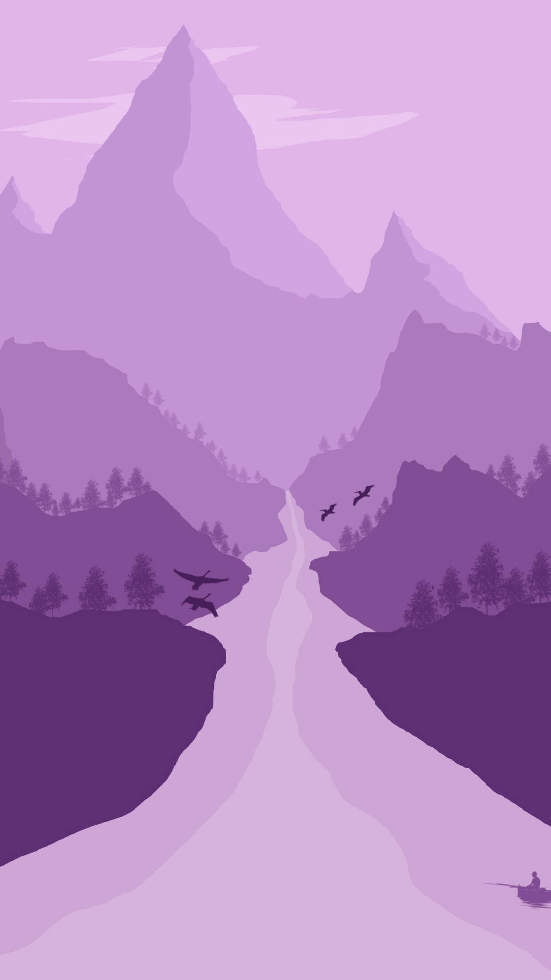 Minimalisme, Art, Purple, Violette, Paysage Naturel. Wallpaper in 1080x1920 Resolution