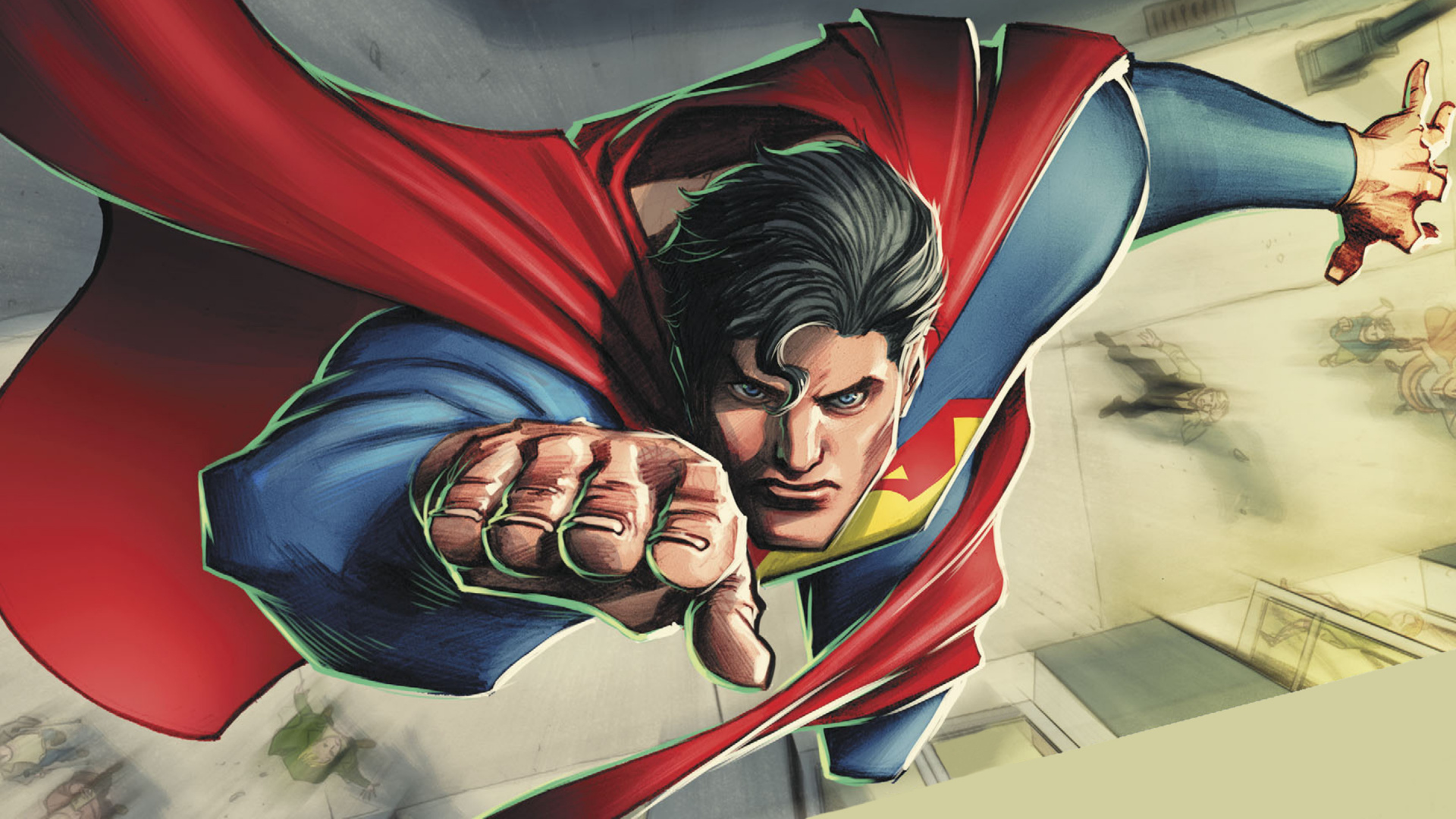 Hombre en Traje Rojo y Azul Sosteniendo la Pintura de Paraguas Rojo. Wallpaper in 1920x1080 Resolution