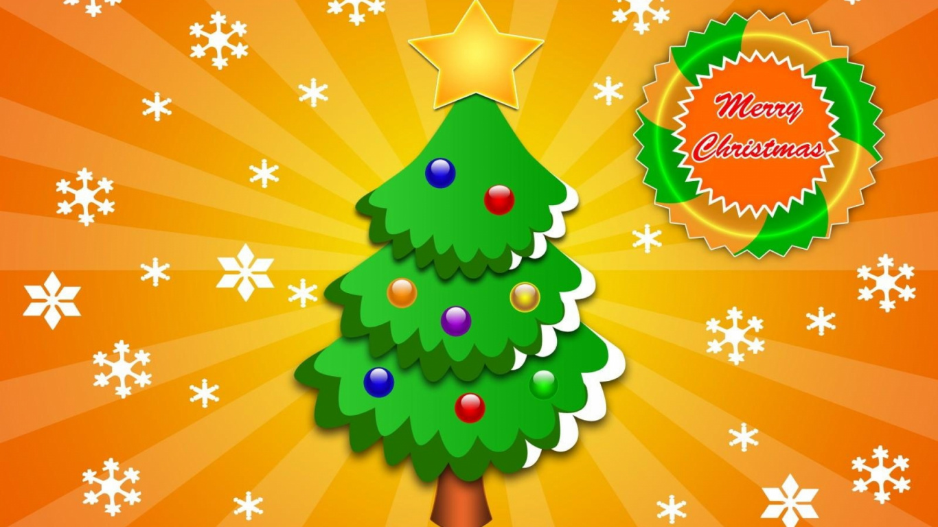 Arbre de Noël, Flocon, Décoration de Noël, Spruce, Famille Des Pins. Wallpaper in 1366x768 Resolution