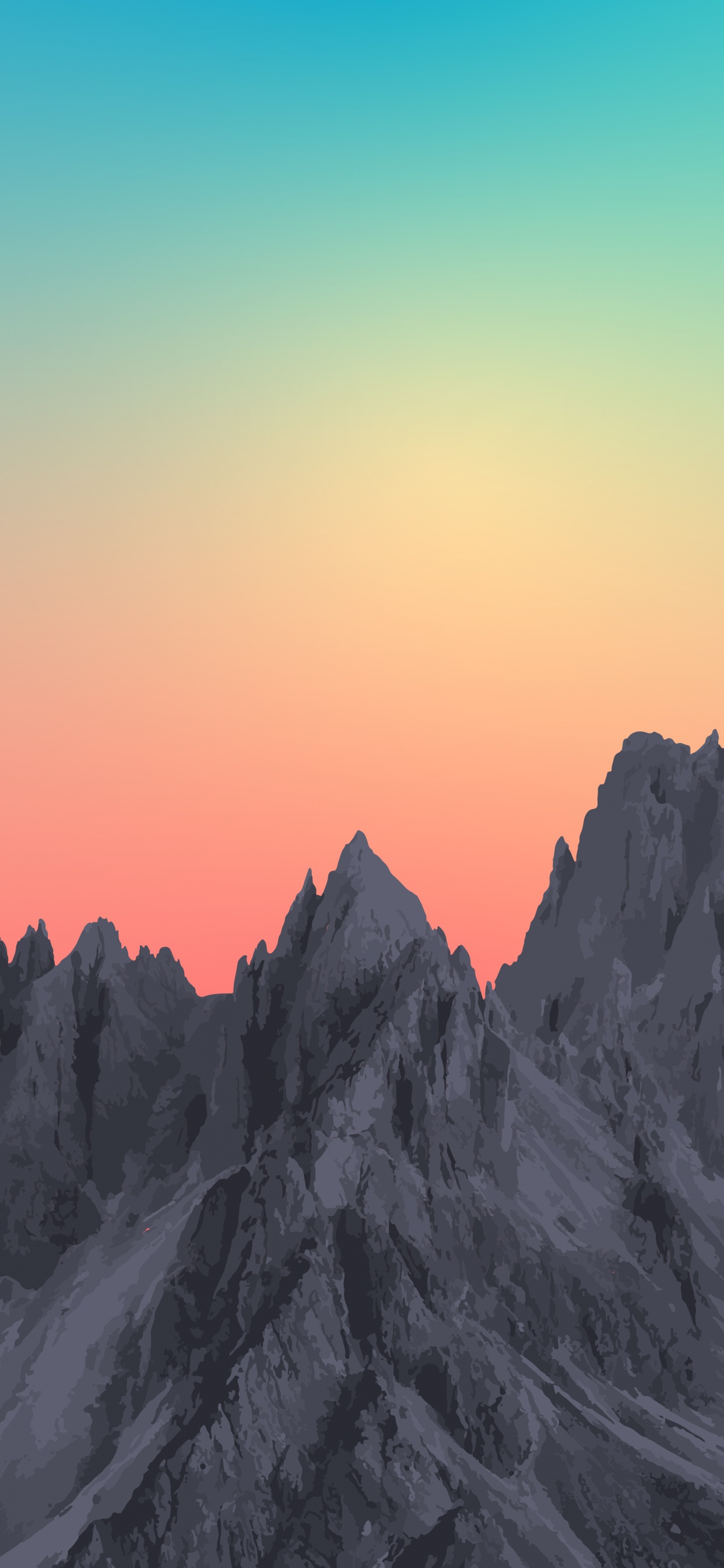 Atmosphere, Mountain, Afterglow, Natural Landscape, Dusk. Wallpaper in 1242x2688 Resolution