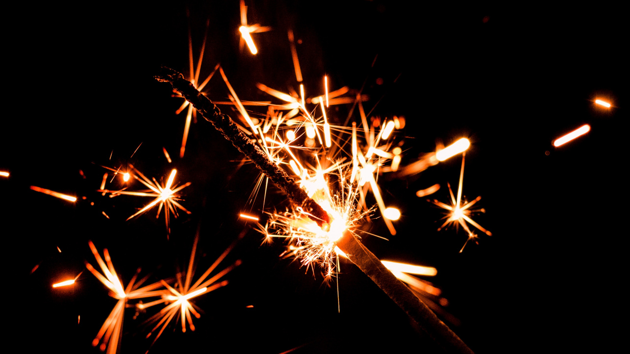 Feuerwerk, Funken, Wunderkerze, Diwali, Mitternacht. Wallpaper in 1280x720 Resolution