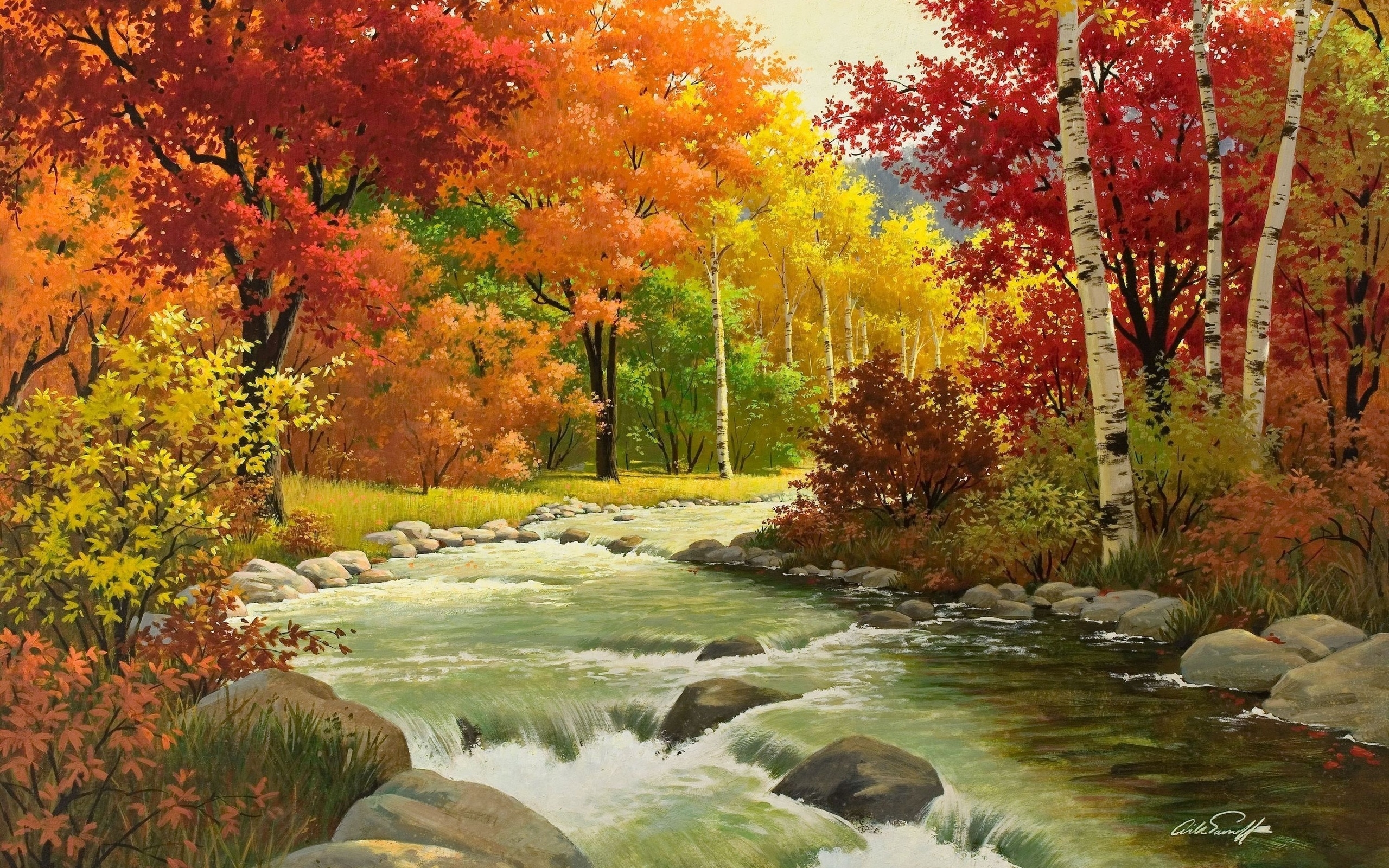 风景画, 水彩画, 艺术, 绘画, 性质高清壁纸，性质图片，桌面背景和图片
