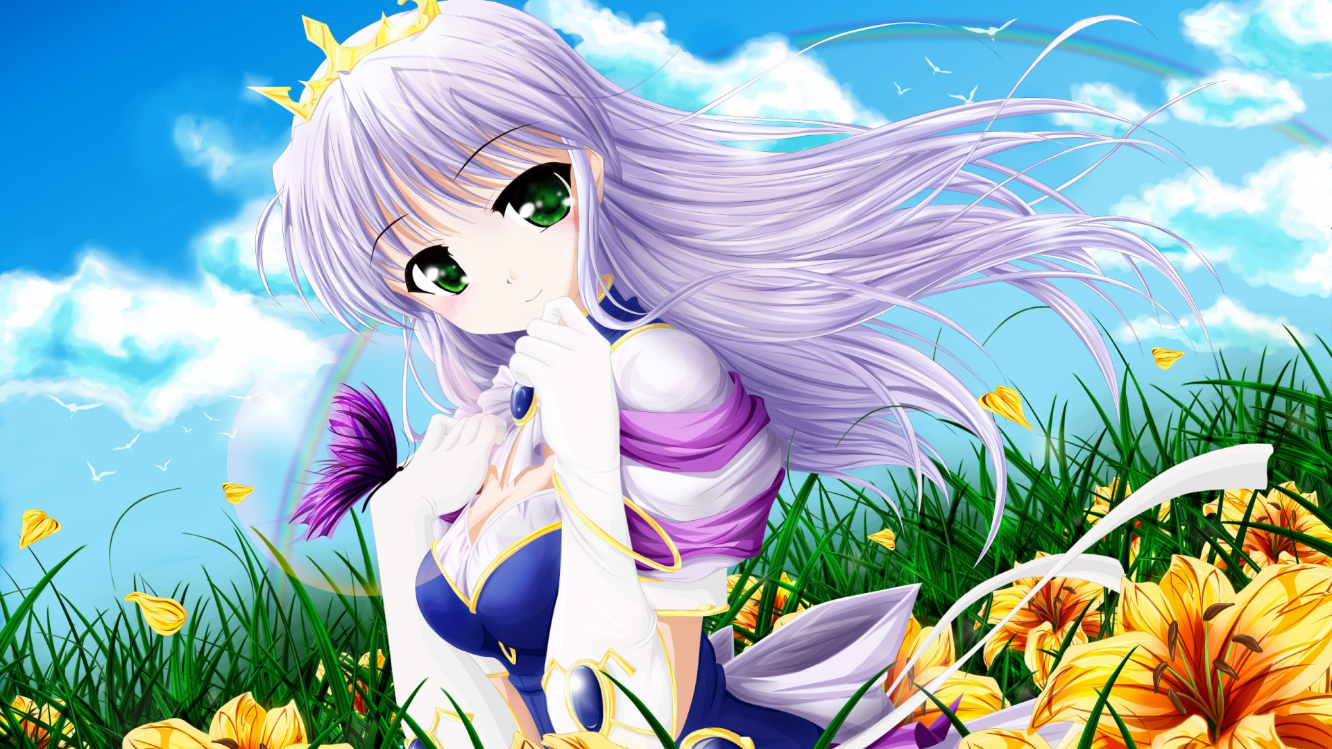 Personaje de Anime de Chica de Pelo Blanco. Wallpaper in 1920x1080 Resolution