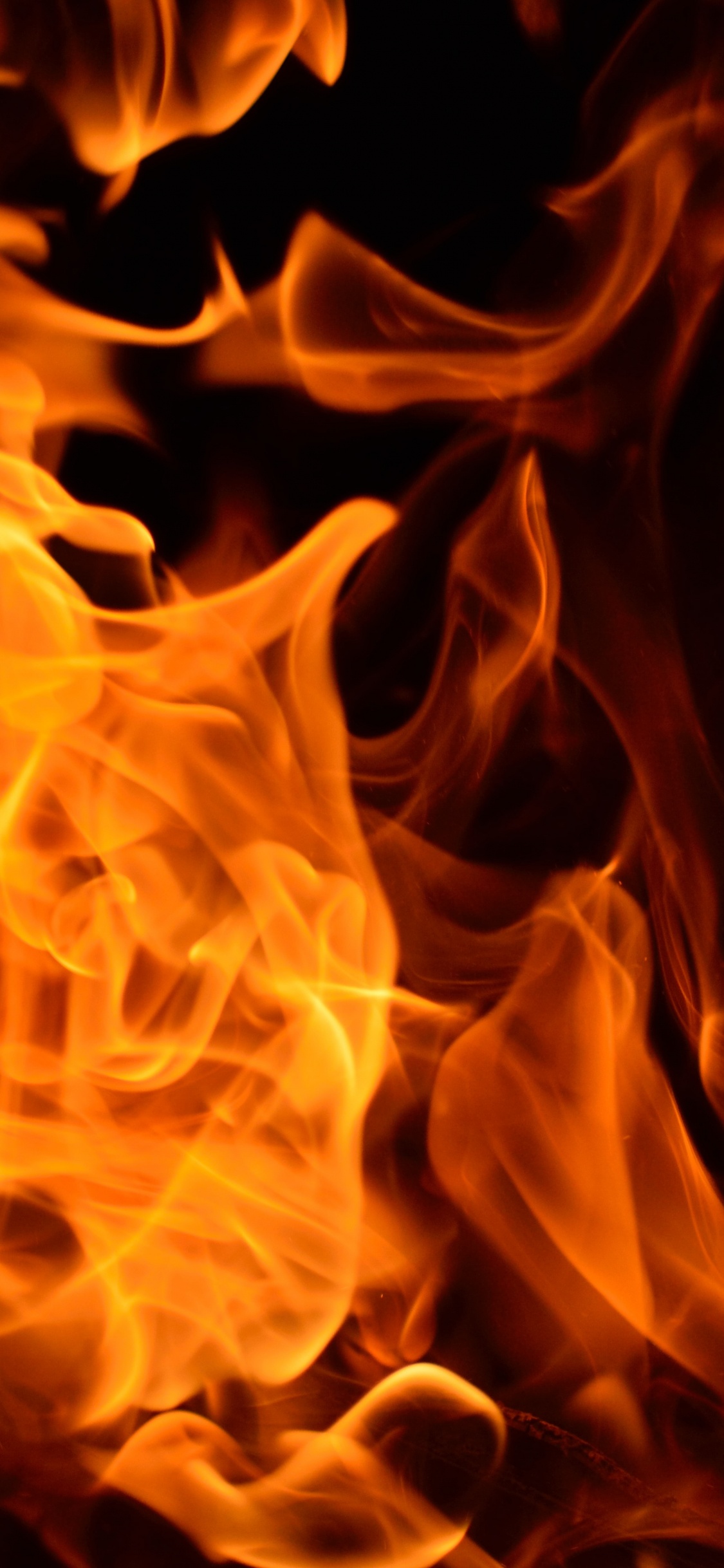 Fond D'écran Numérique Feu Orange et Jaune. Wallpaper in 1125x2436 Resolution