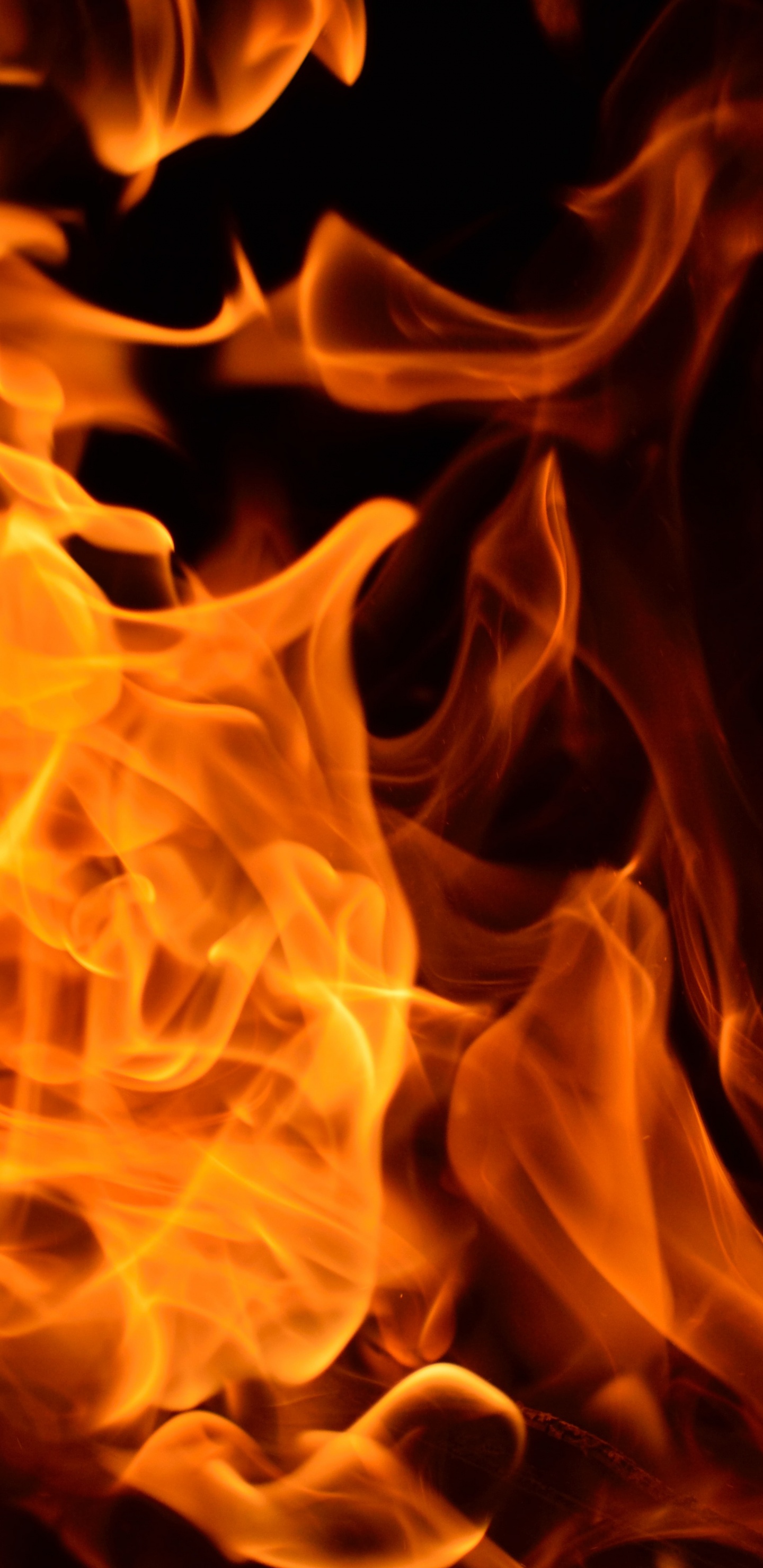 Fond D'écran Numérique Feu Orange et Jaune. Wallpaper in 1440x2960 Resolution