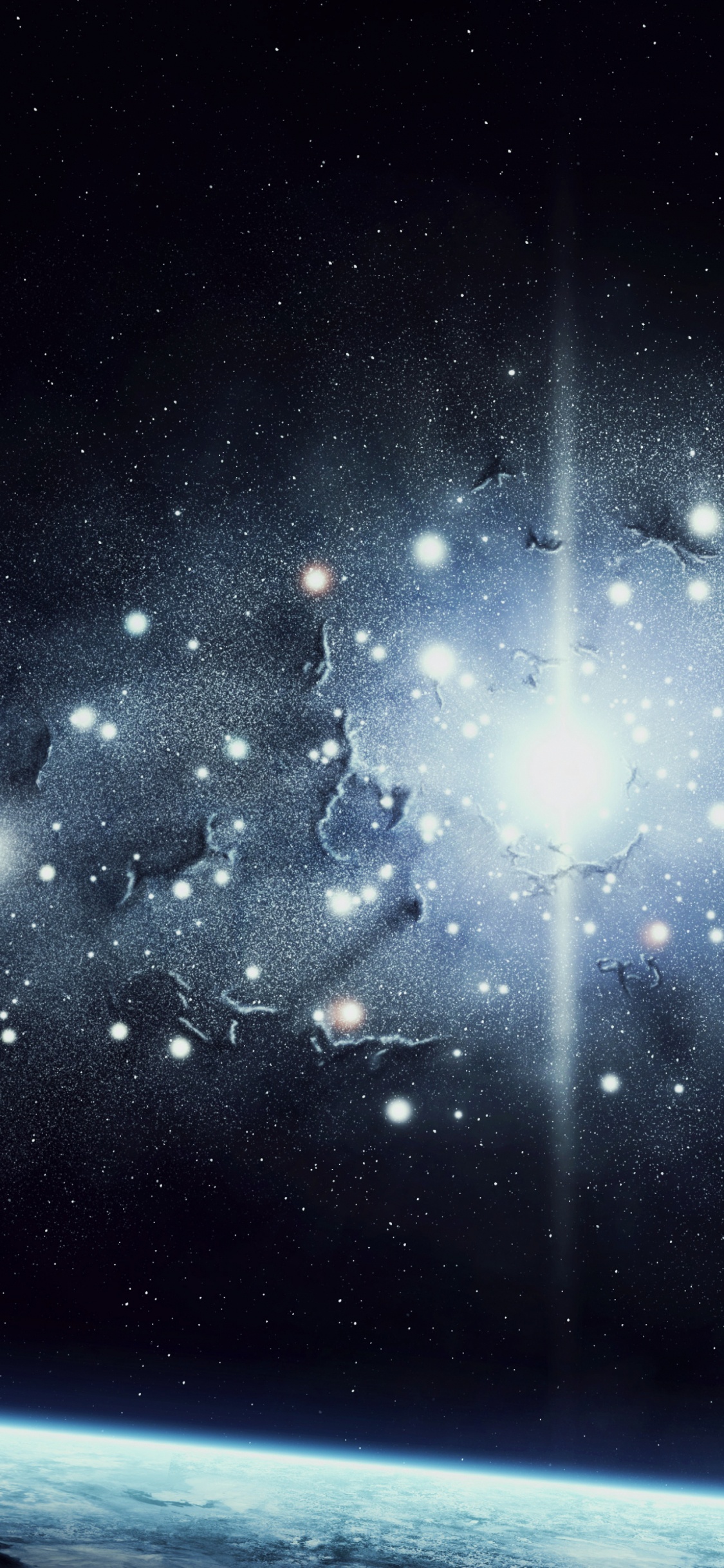 Nuit Étoilée Blanche et Bleue. Wallpaper in 1125x2436 Resolution