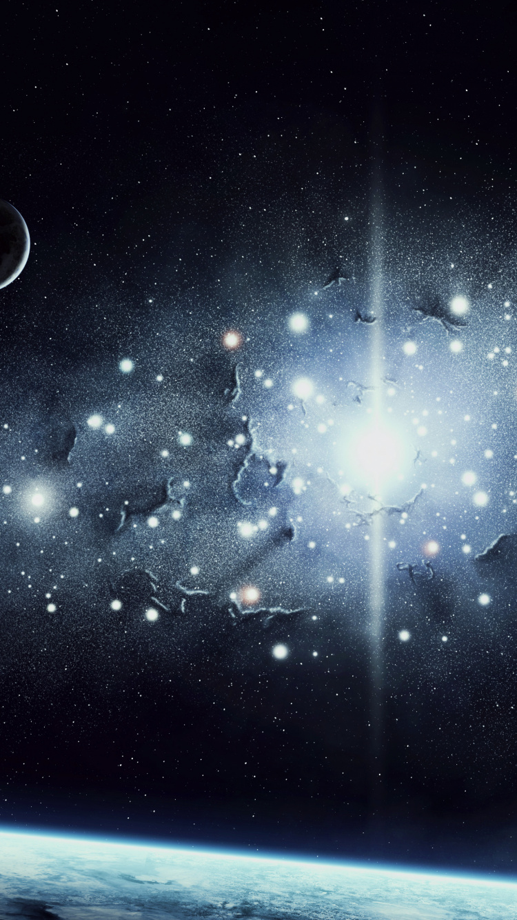 Noche Estrellada Blanca y Azul. Wallpaper in 750x1334 Resolution