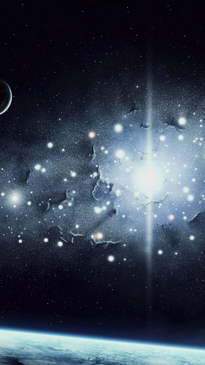 White and Blue Starry Night. Wallpaper in 720x1280 Resolution