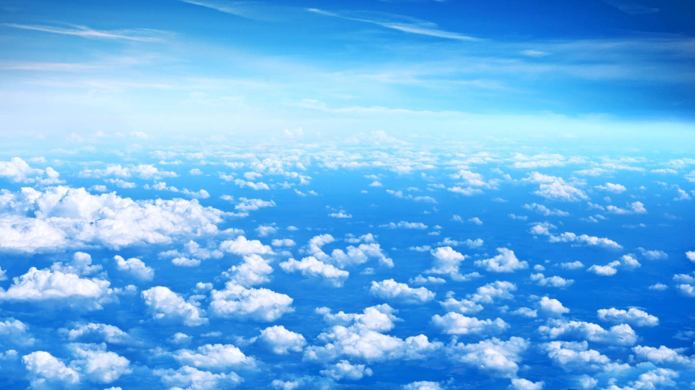 White Clouds and Blue Sky During Daytime. Wallpaper in 1366x768 Resolution