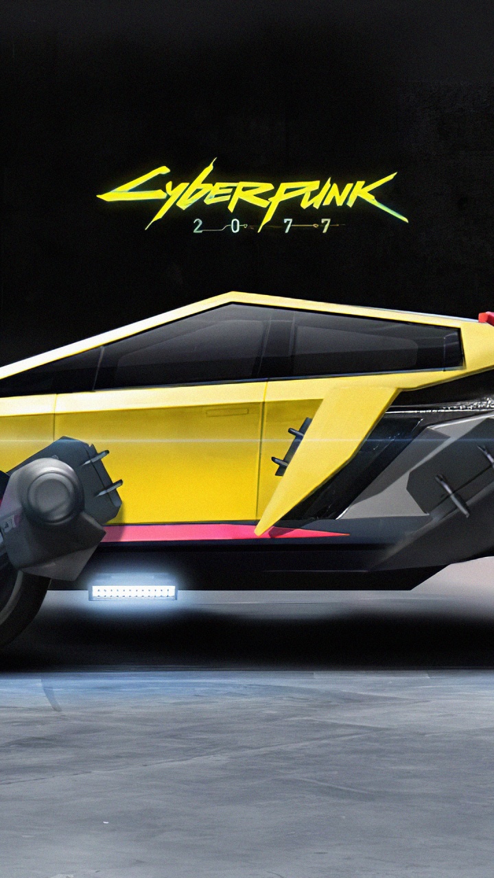 Tesla Cybertruck, 黄色的, 超级跑车, 定制的车, 汽车外 壁纸 720x1280 允许