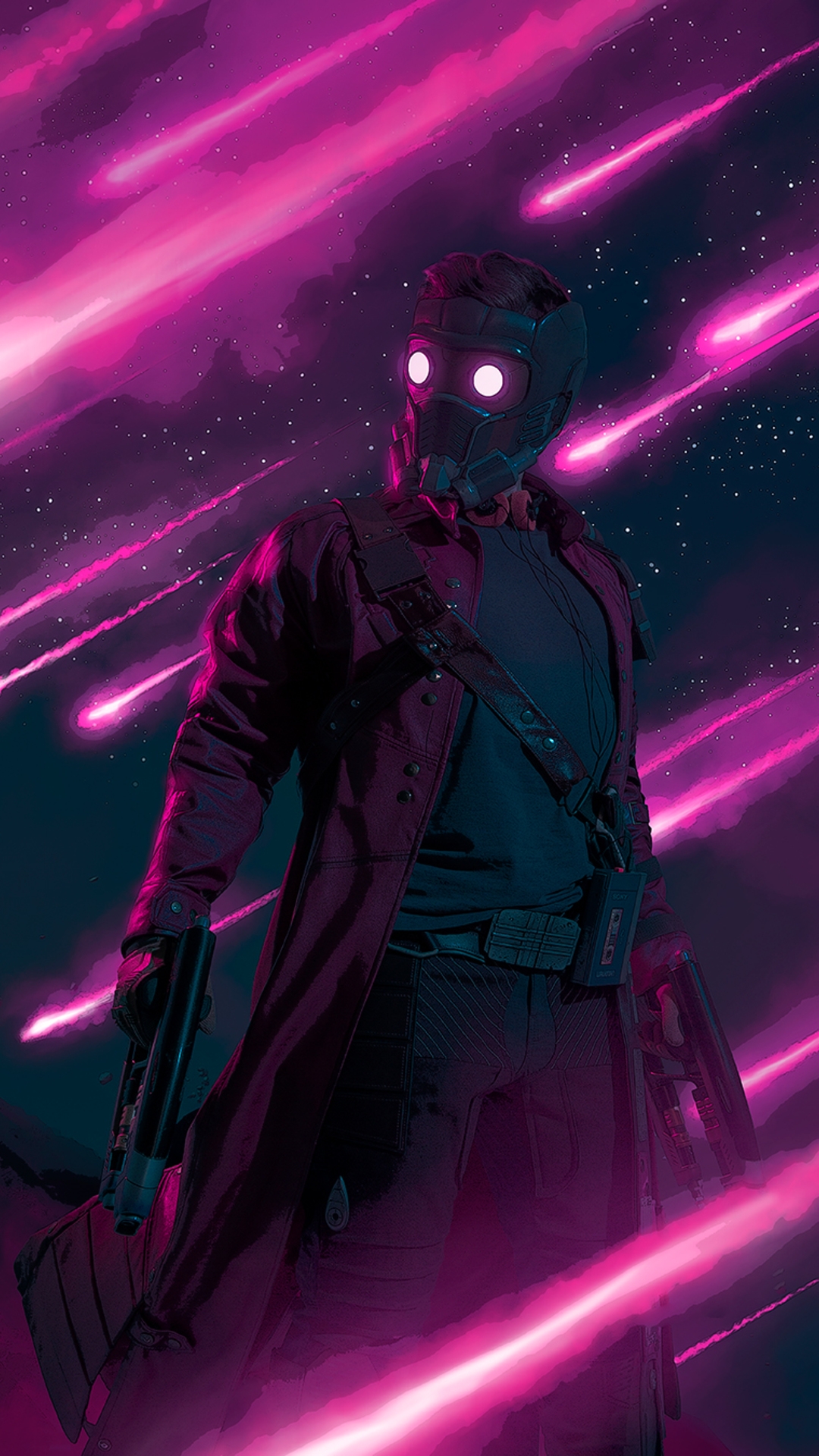 Star-Lord, Superhelden, Purpur, Licht, Schwarz. Wallpaper in 1080x1920 Resolution