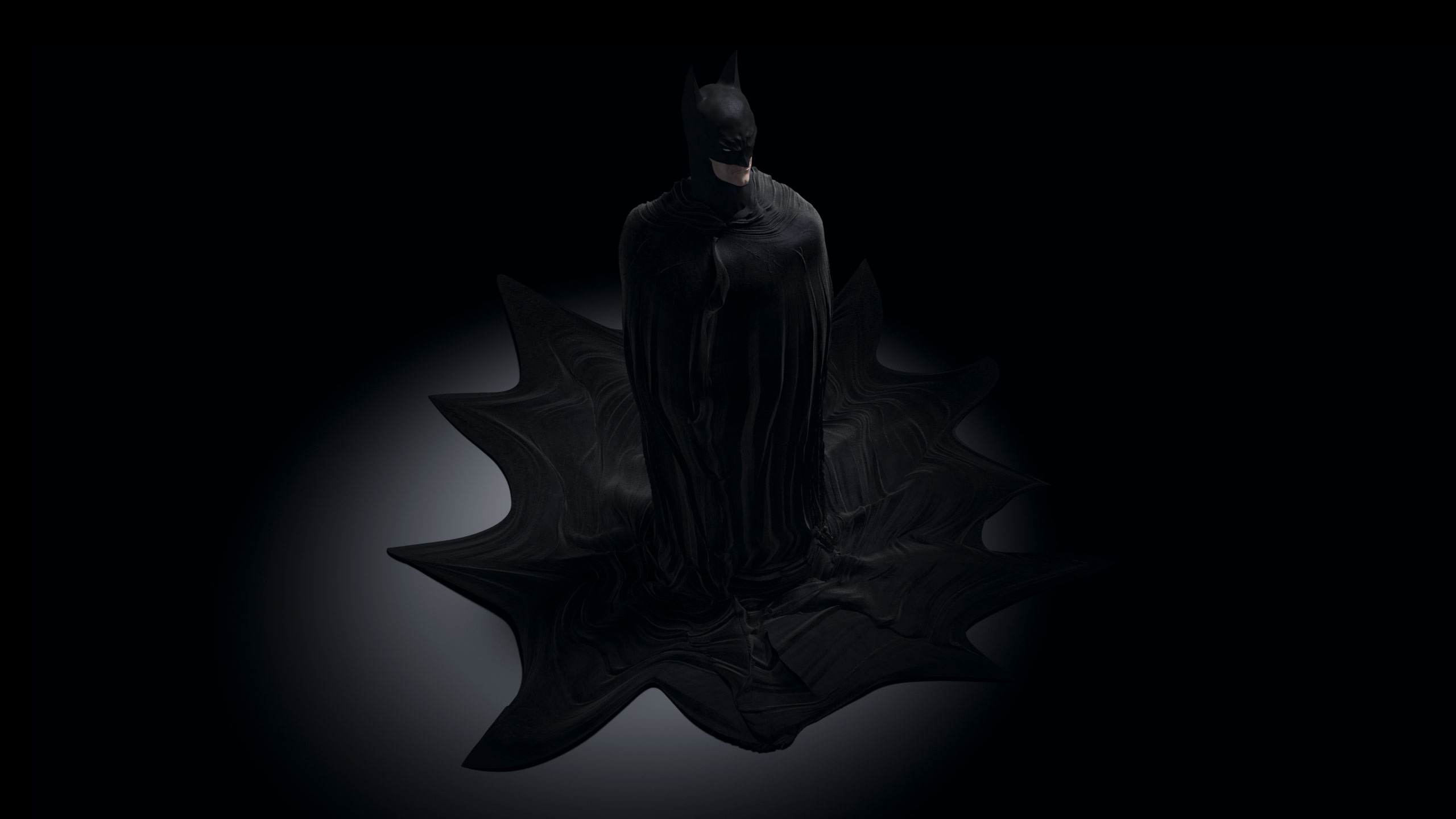 Schwarze Und Weiße Engelsflügel. Wallpaper in 2560x1440 Resolution