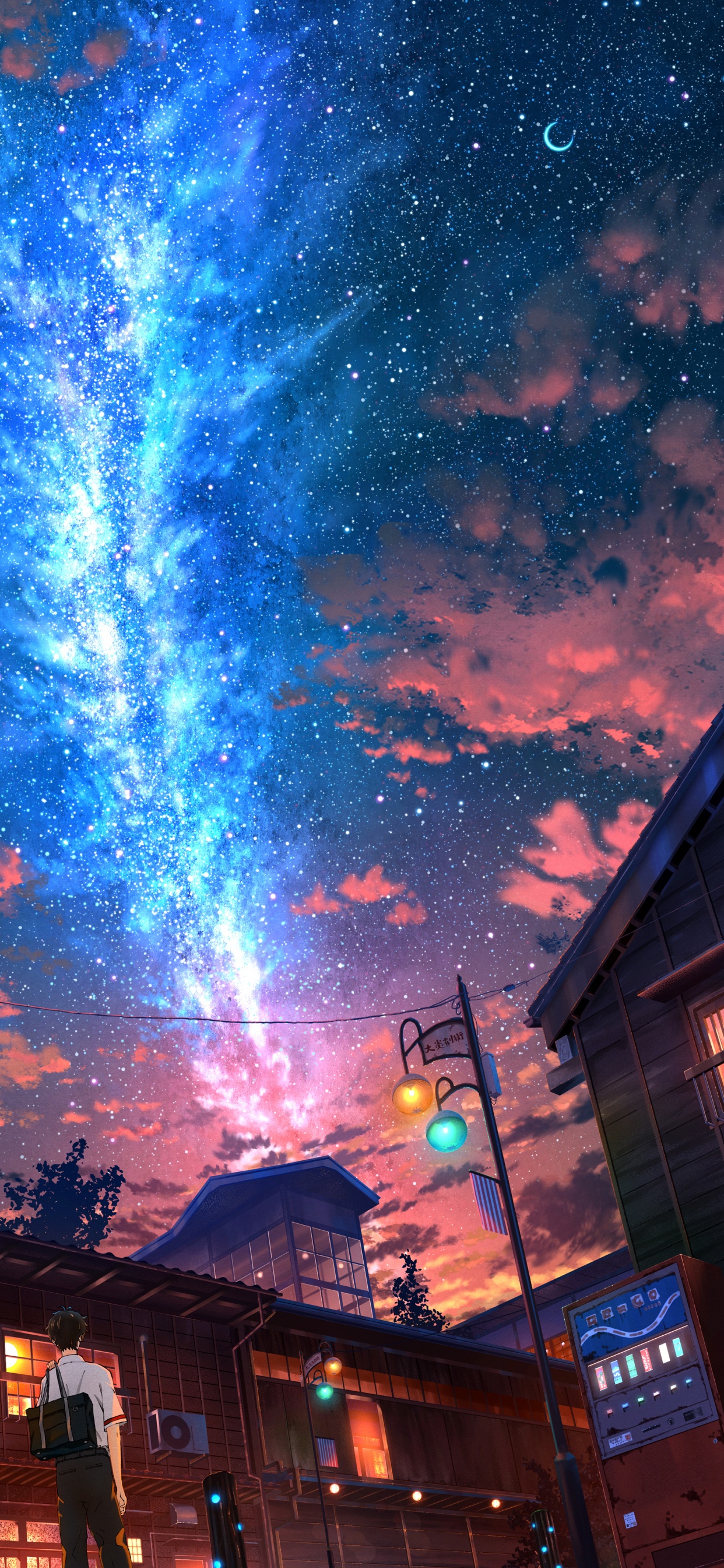 Illustration, L'anime, Atmosphère, Blue, Éclairage. Wallpaper in 1242x2688 Resolution