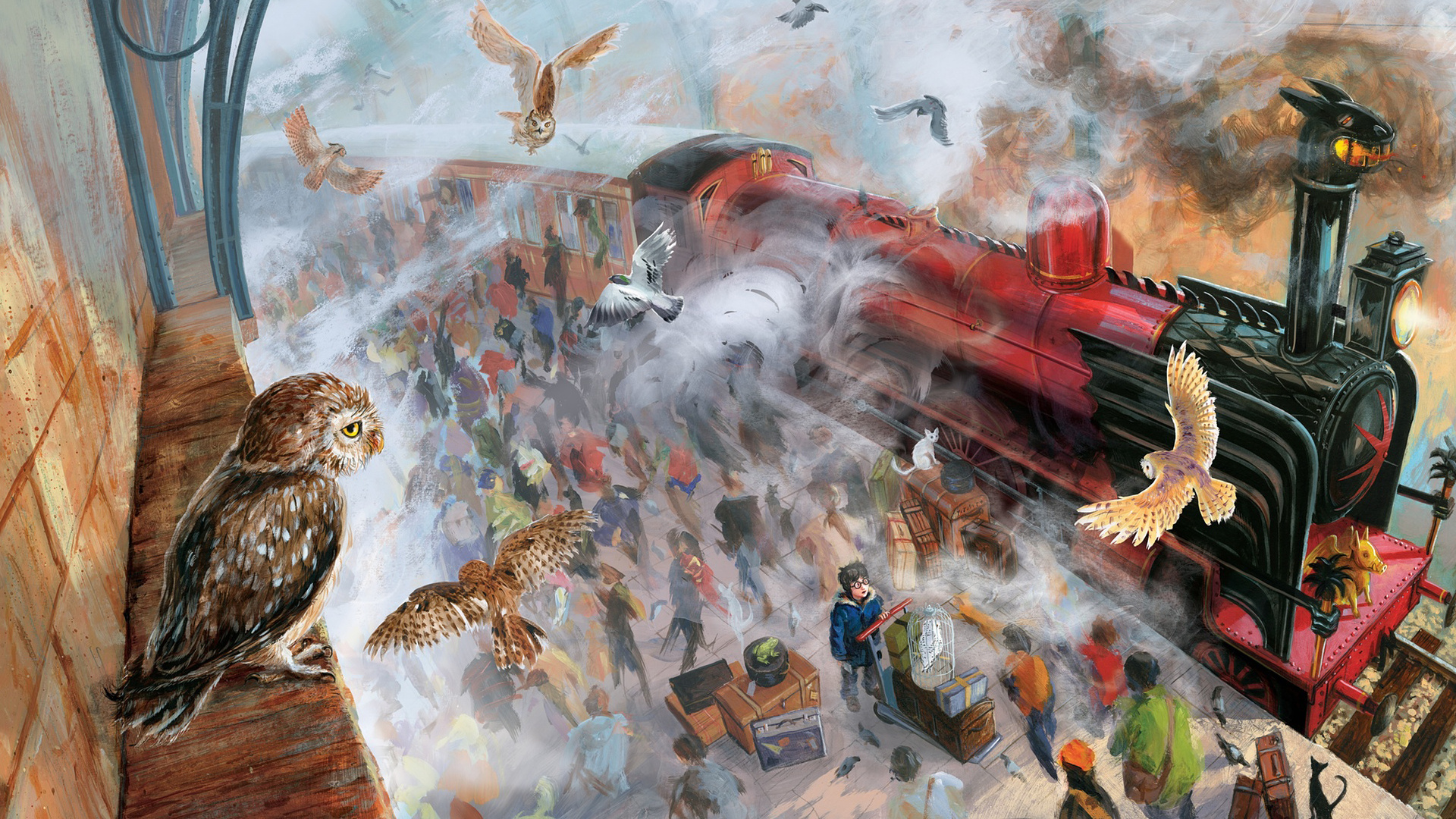 Rotes Und Schwarzes Raumschiff Auf Gewässermalerei. Wallpaper in 1920x1080 Resolution