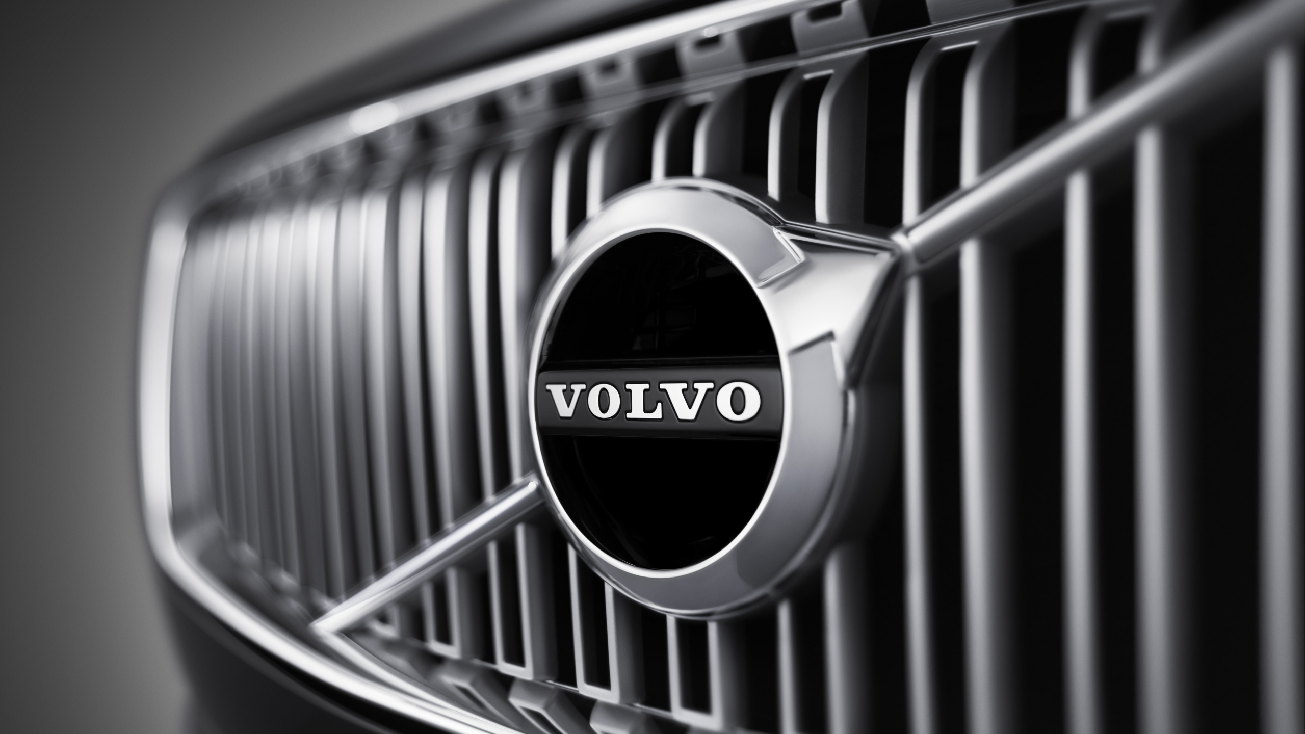 ab Volvo, Coches Volvo, Parrilla, en Blanco y Negro, Volvo. Wallpaper in 2560x1440 Resolution