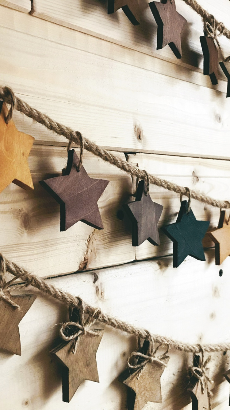 Wood, Garland, Tree, Plywood, Twine. Wallpaper in 750x1334 Resolution