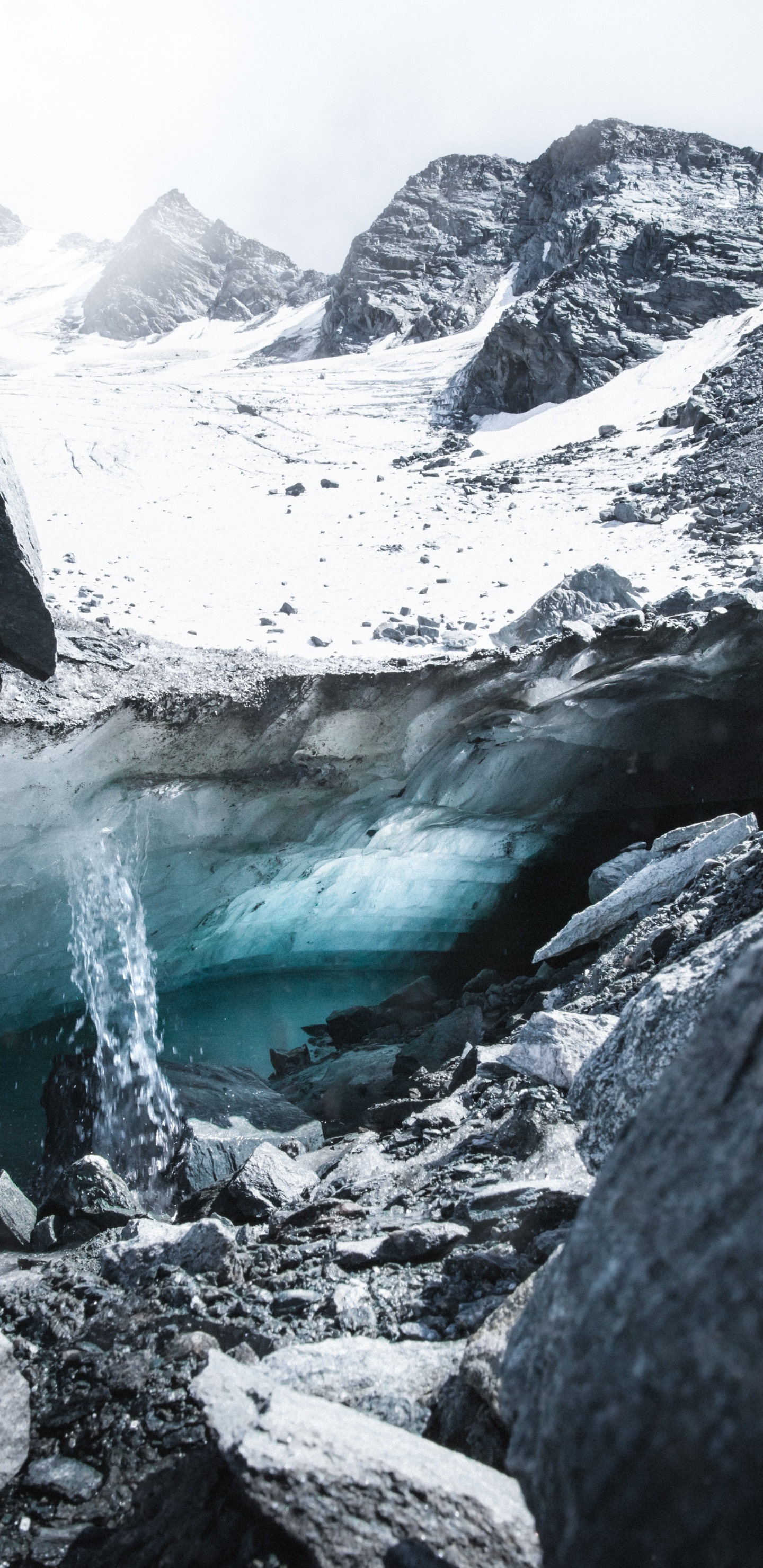 Gletscher-landform, Bergigen Landschaftsformen, Gletscher, Naturlandschaft, Rock. Wallpaper in 1440x2960 Resolution